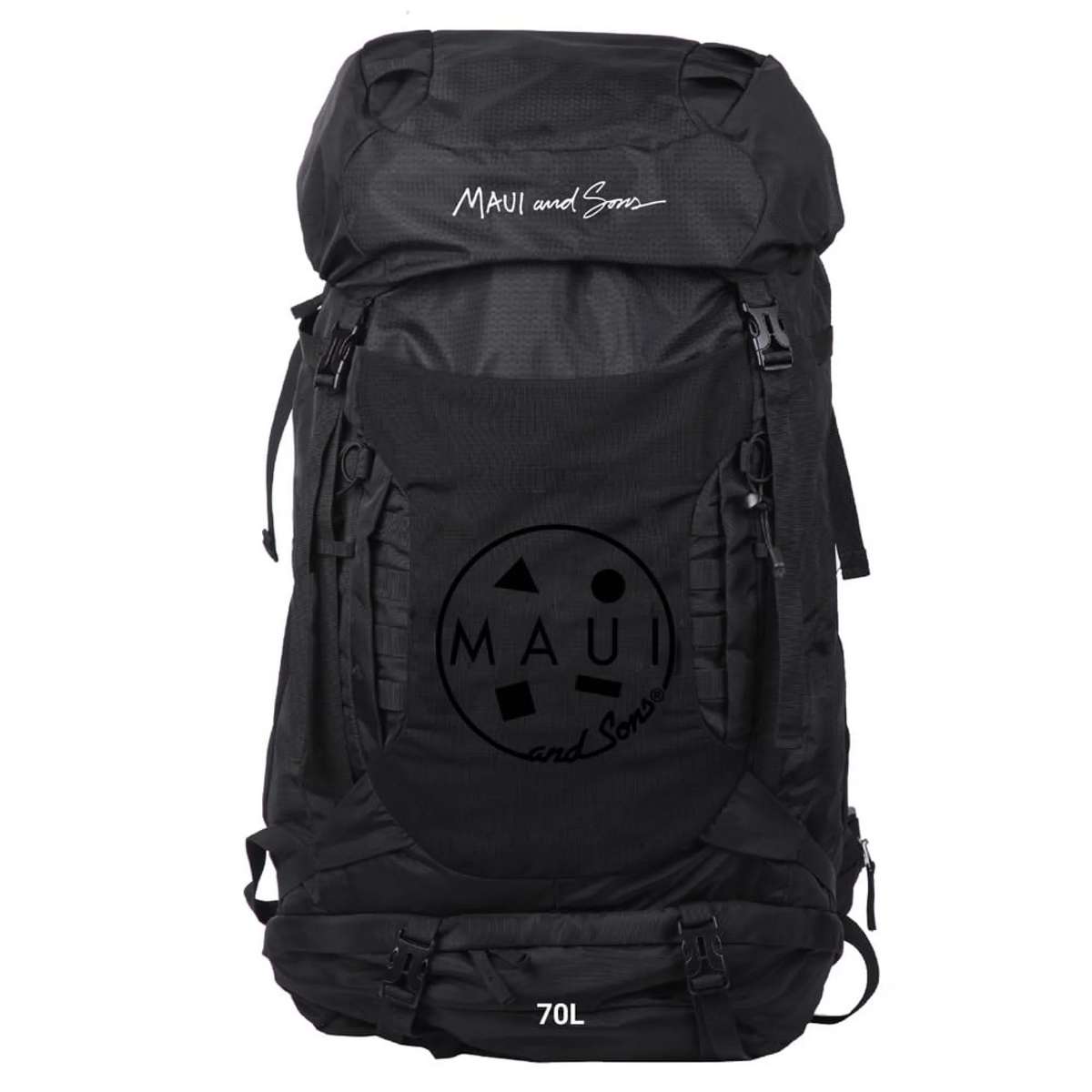 Maui & Sons Ορειβατικό Σακίδιο 70lt Αδιάβροχο Μαύρο Expedition