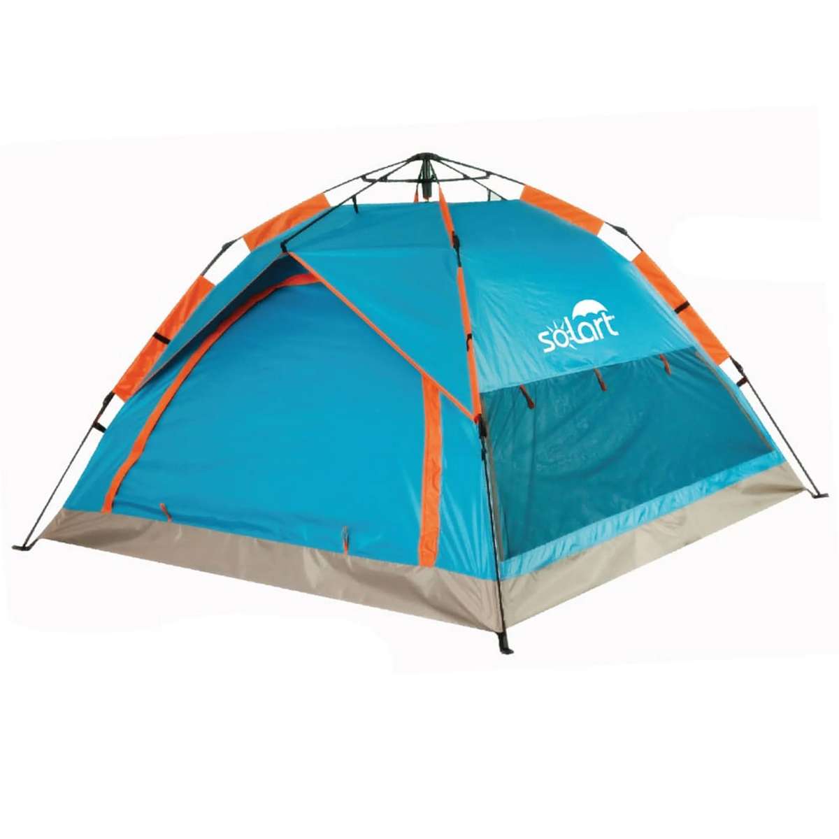 Solart Αυτόματη Καλοκαιρινή Σκηνή Camping Igloo Μπλε για 4 Άτομα 210x210x135εκ. 