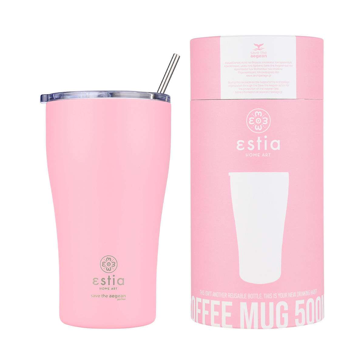 ΘΕΡΜΟΣ COFFEE MUG SAVE THE AEGEAN 500ml BLOSSOM ROSE
