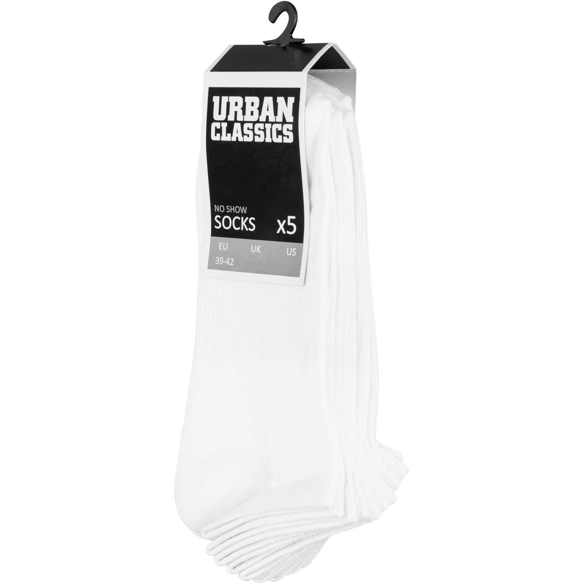 URBAN CLASSICS NO SHOW SOCKS 5-PACK TB1470 WHITE
