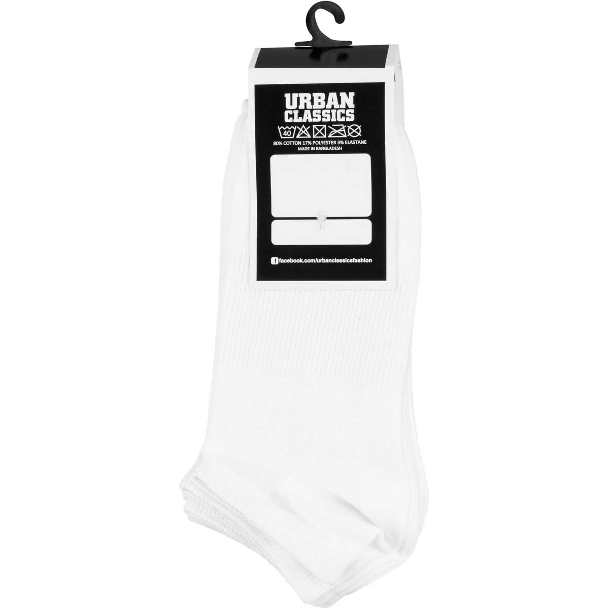 URBAN CLASSICS NO SHOW SOCKS 5-PACK TB1470 WHITE