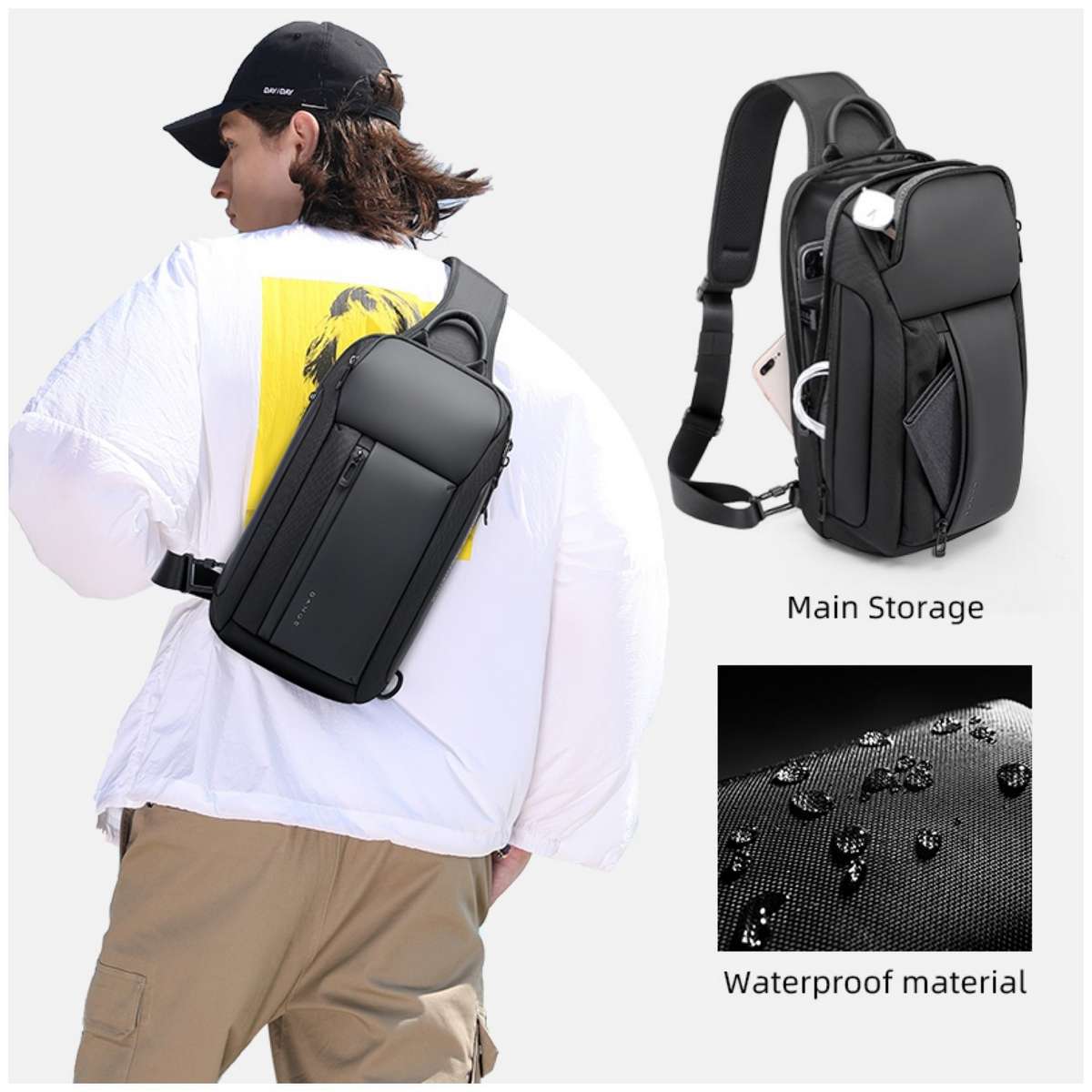 Τσαντάκι ώμου χιαστί crossbody Bange 7566 Μαύρο