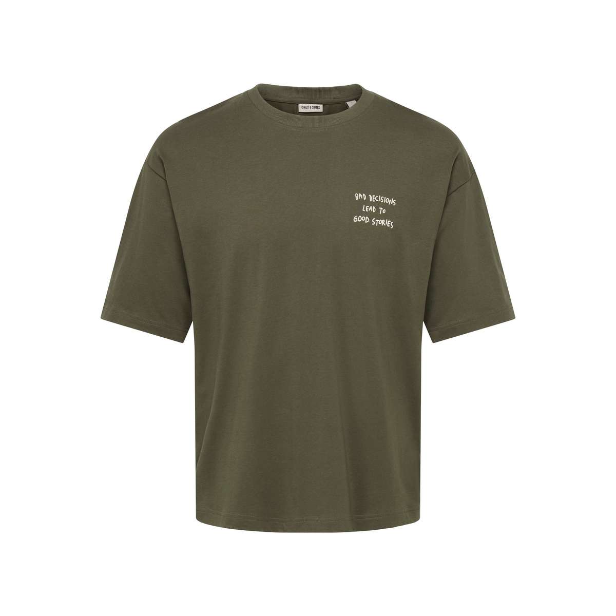 ONLY & SONS MENS AXEL SCRIBBLE BOXY FIT SS TEE Tarmac