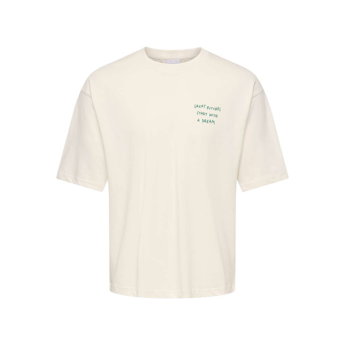 ONLY & SONS MENS AXEL SCRIBBLE BOXY FIT SS TEE Egret White