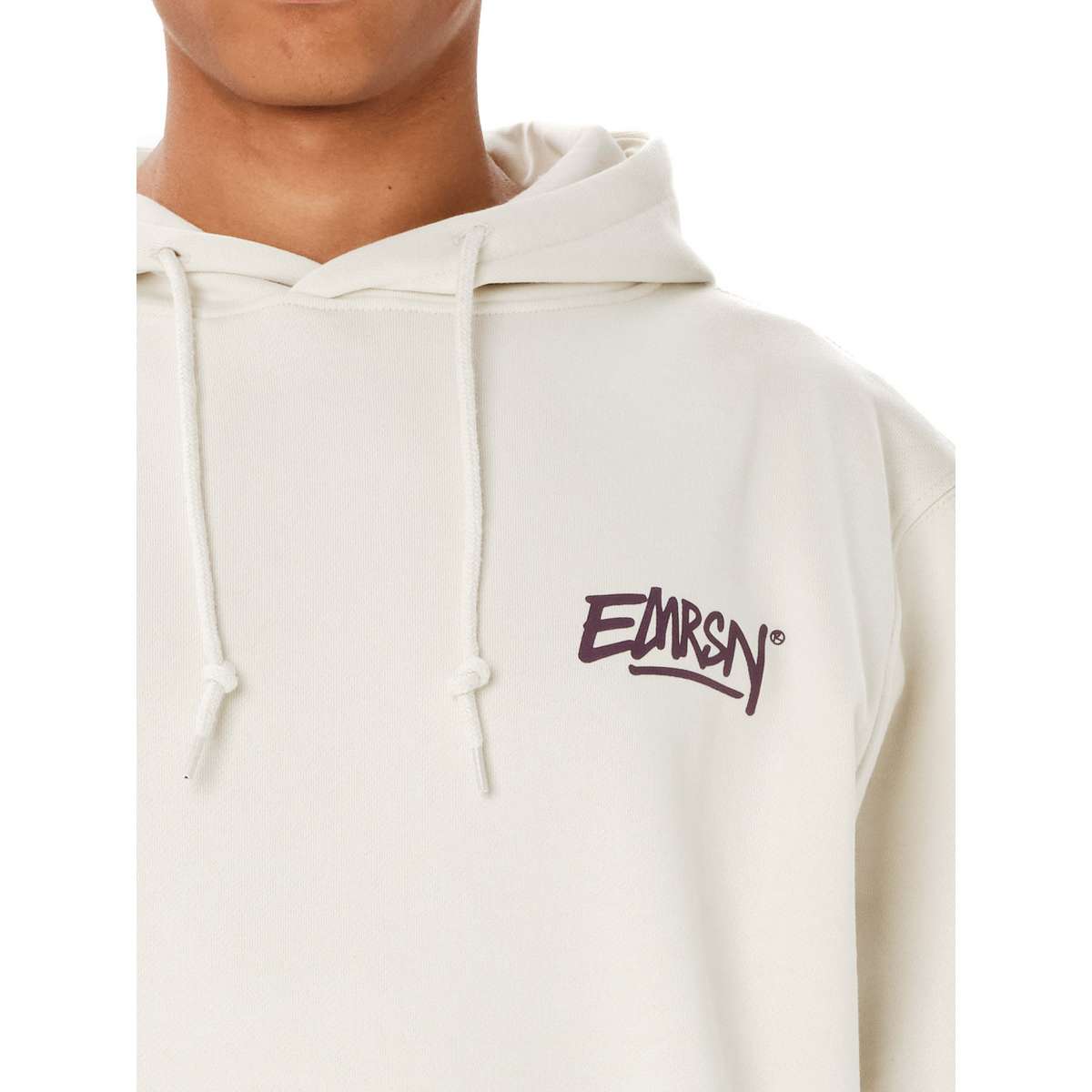 EMERSON TAG MEN΄S REGULAR FIT COTTON SWEATSHIRT HOODIE CLAY WHITE