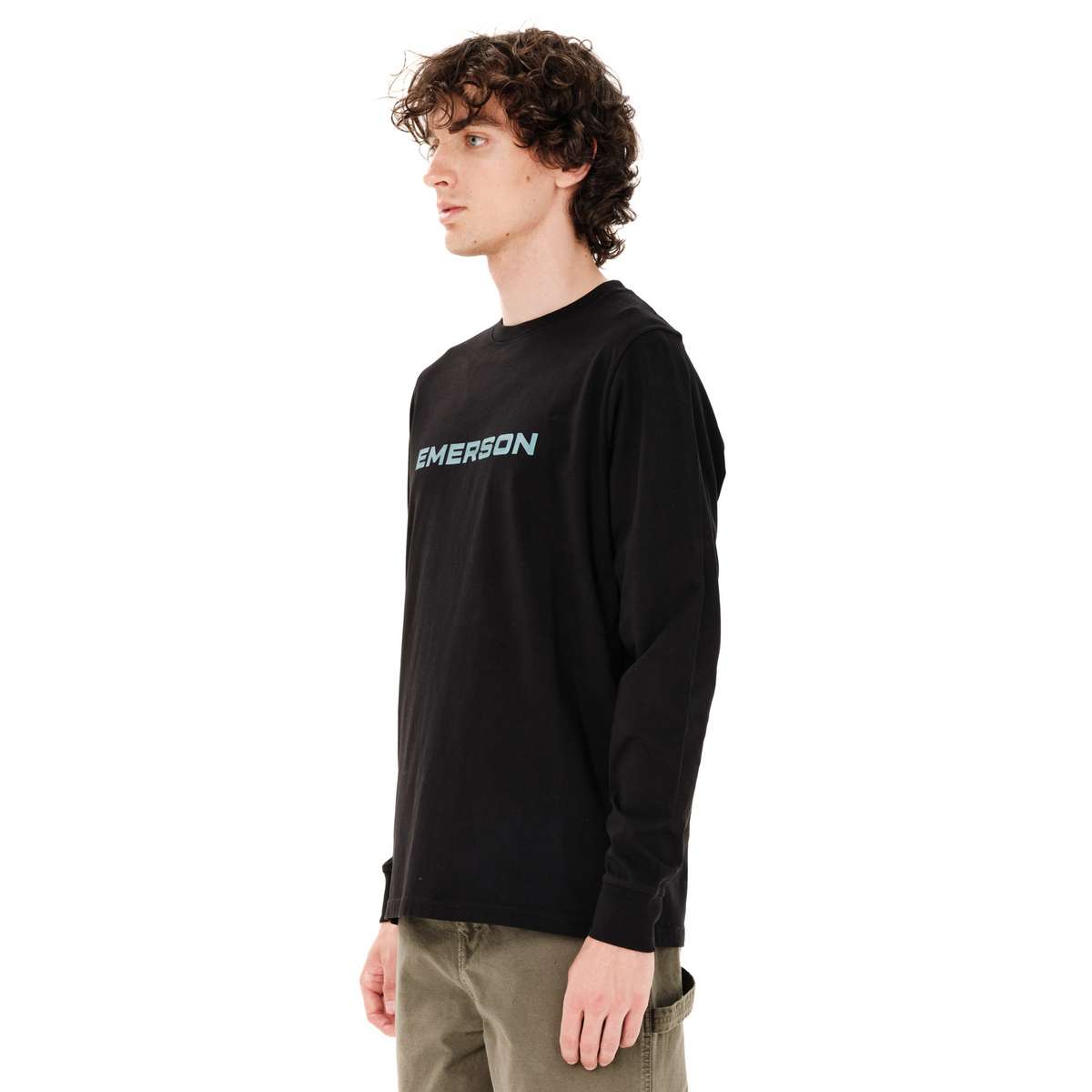 EMERSON MEN’S REGULAR FIT COTTON LONG SLEEVE TEE 262.EM31.01 BLACK