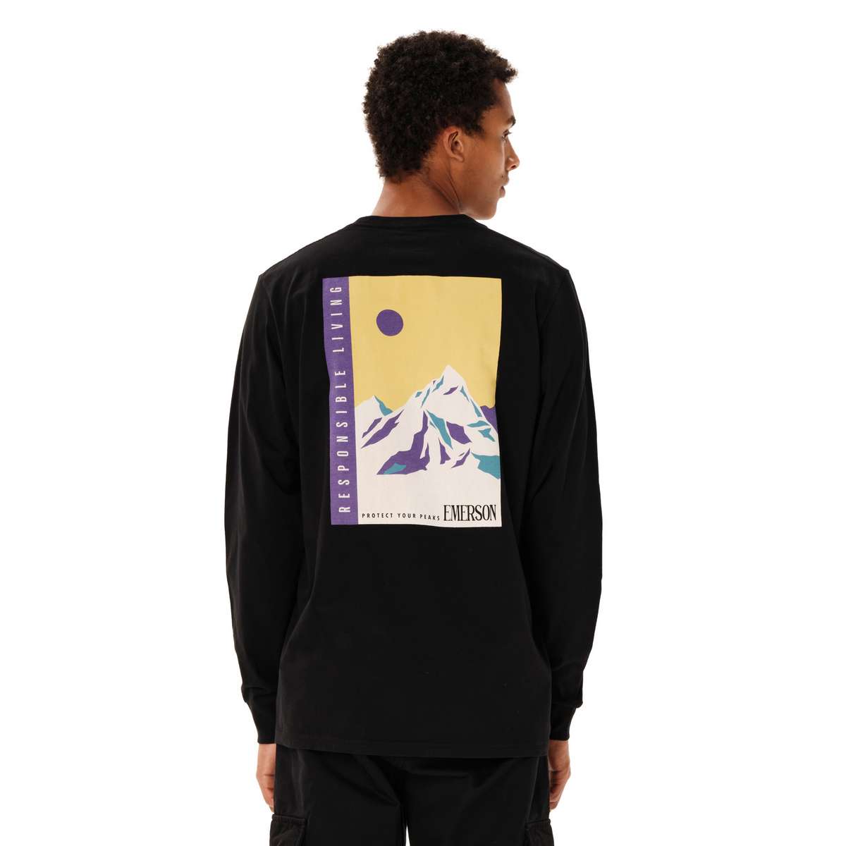 EMERSON ΄΄RESPONSIBLE LIVING΄΄ MEN’S REGULAR FIT COTTON LONG SLEEVE TEE BLACK