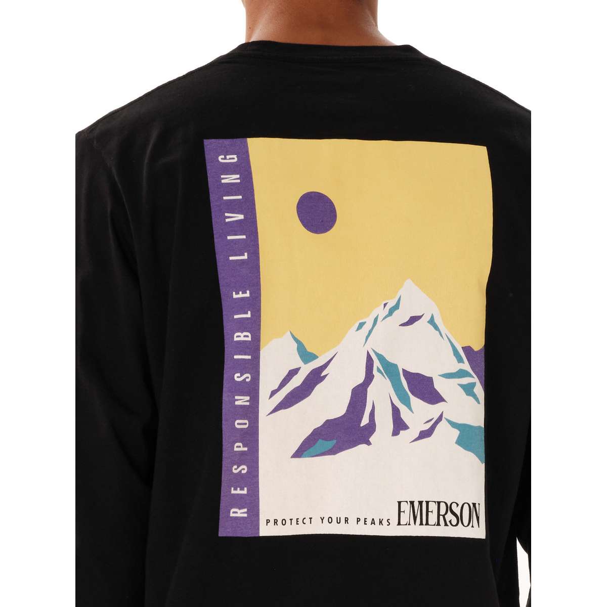EMERSON ΄΄RESPONSIBLE LIVING΄΄ MEN’S REGULAR FIT COTTON LONG SLEEVE TEE BLACK