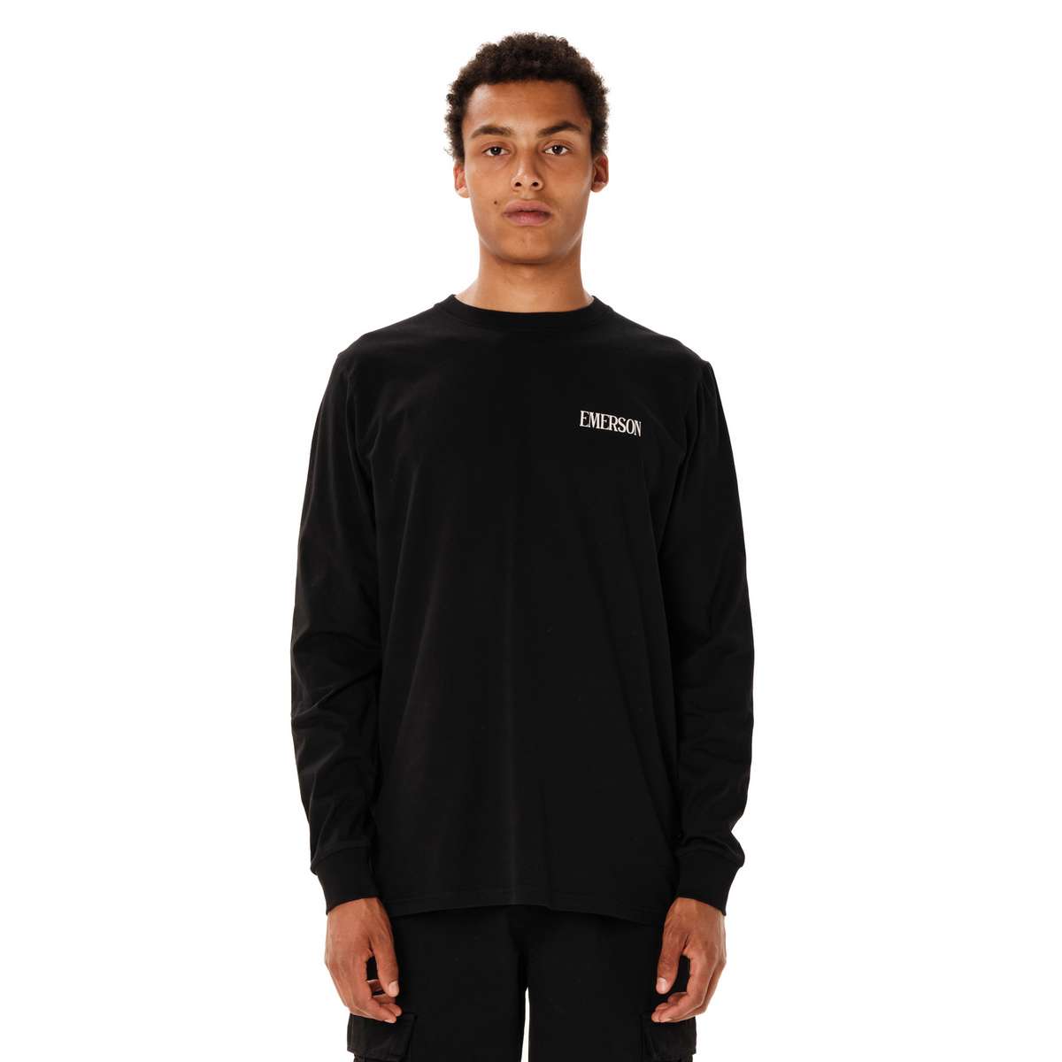 EMERSON ΄΄RESPONSIBLE LIVING΄΄ MEN’S REGULAR FIT COTTON LONG SLEEVE TEE BLACK