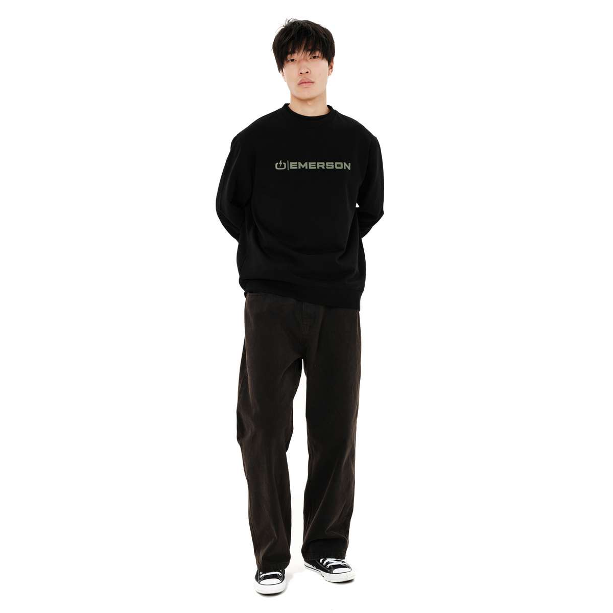 EMERSON MEN’S REGULAR FIT COTTON CLASSIC CREW NECK BLACK 
