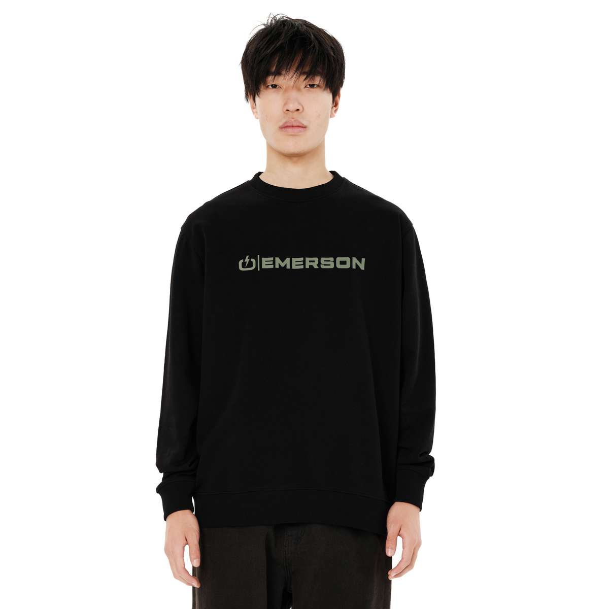 EMERSON MEN’S REGULAR FIT COTTON CLASSIC CREW NECK BLACK