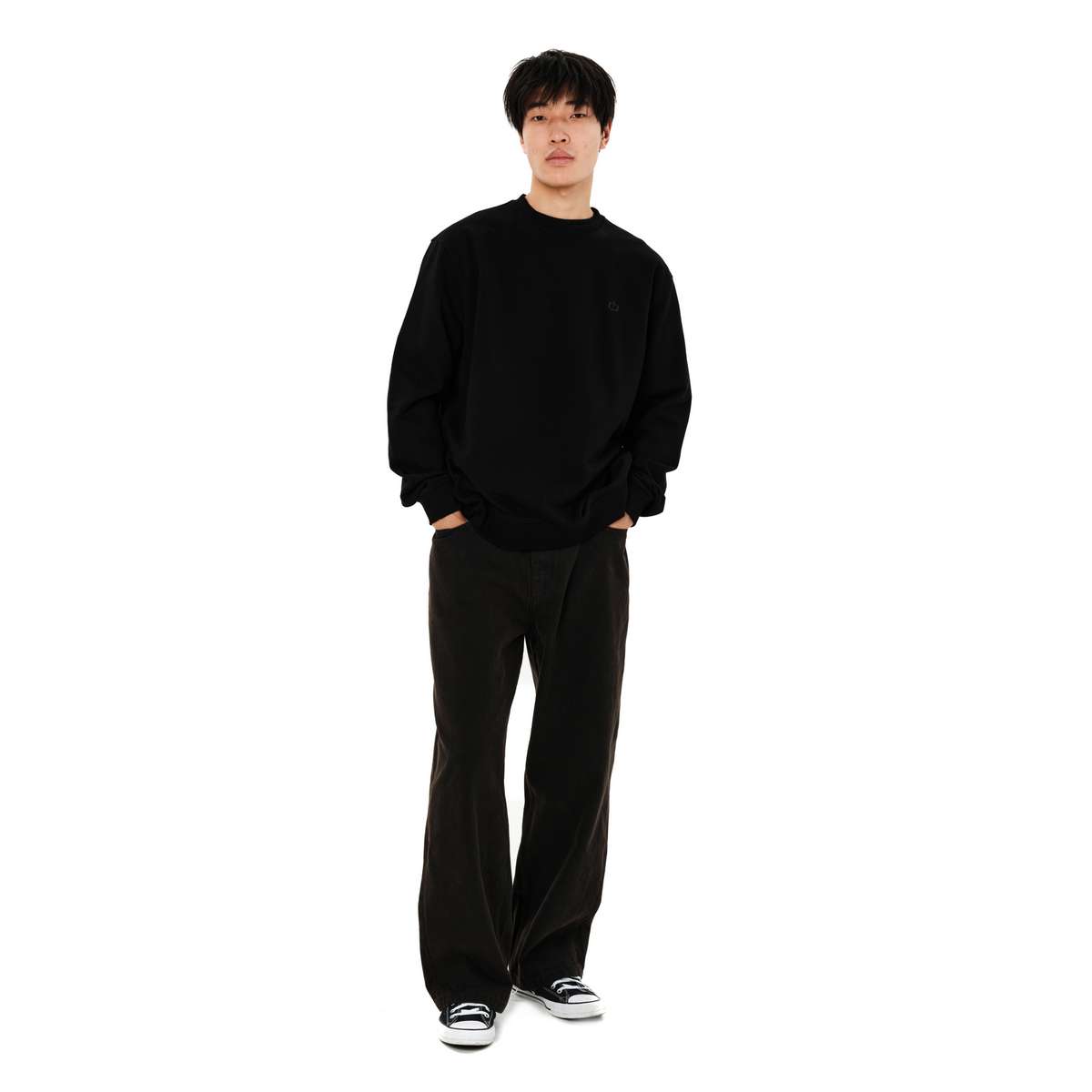 EMERSON MEN’S REGULAR FIT COTTON CLASSIC CREW NECK BLACK