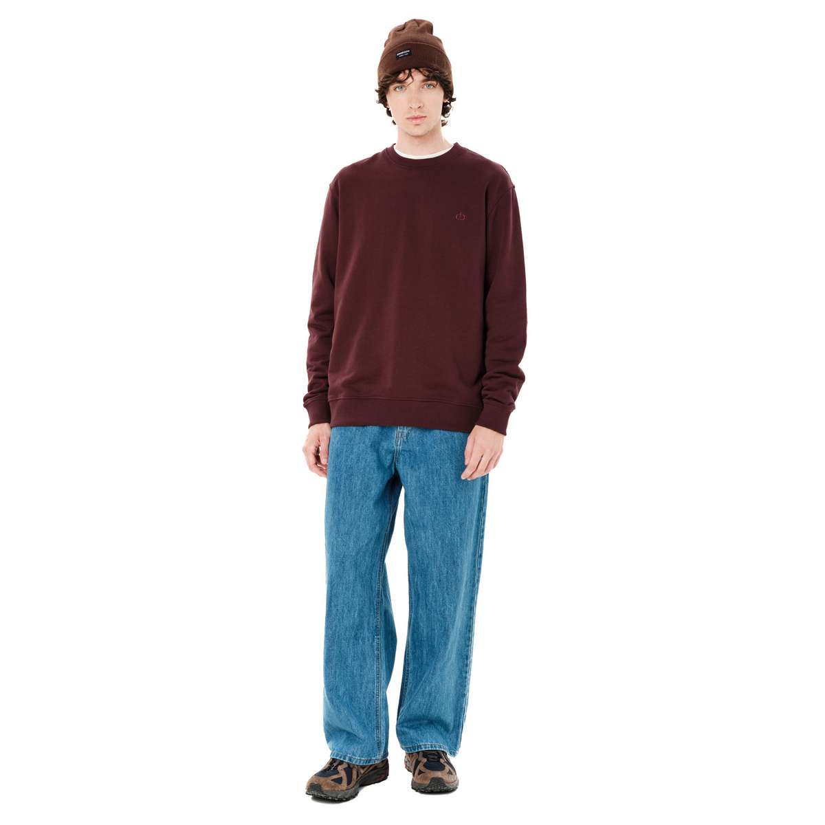 EMERSON MEN’S REGULAR FIT COTTON CLASSIC CREW NECK BURGUNDY - Μπορντό - L