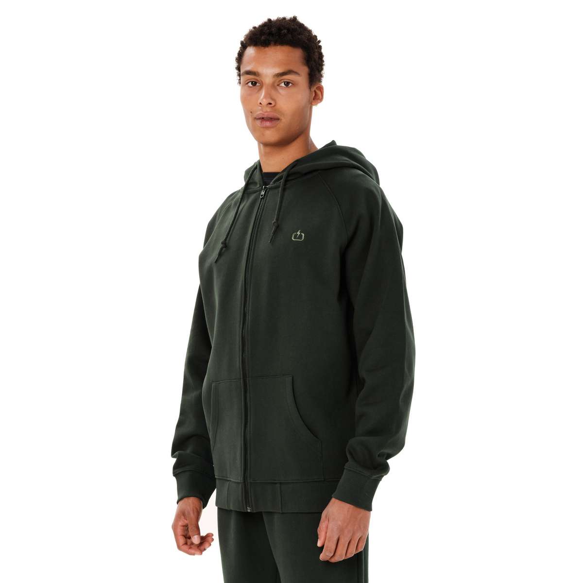 EMERSON MEN’S REGULAR FIT COTTON FULL ZIP HOODIE FOREST GREEN