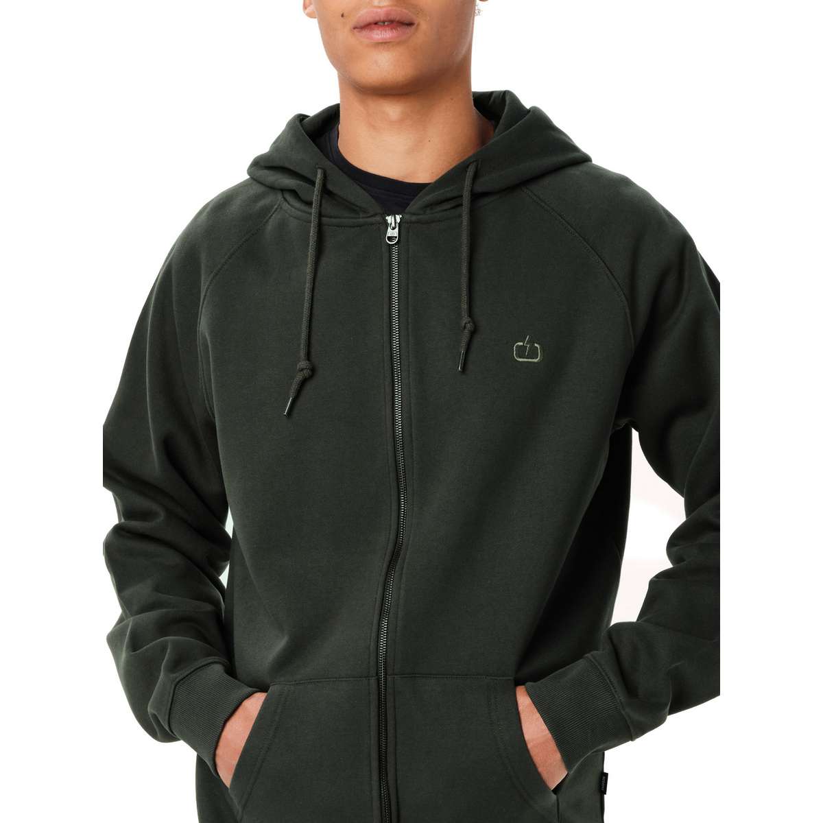 EMERSON MEN’S REGULAR FIT COTTON FULL ZIP HOODIE FOREST GREEN
