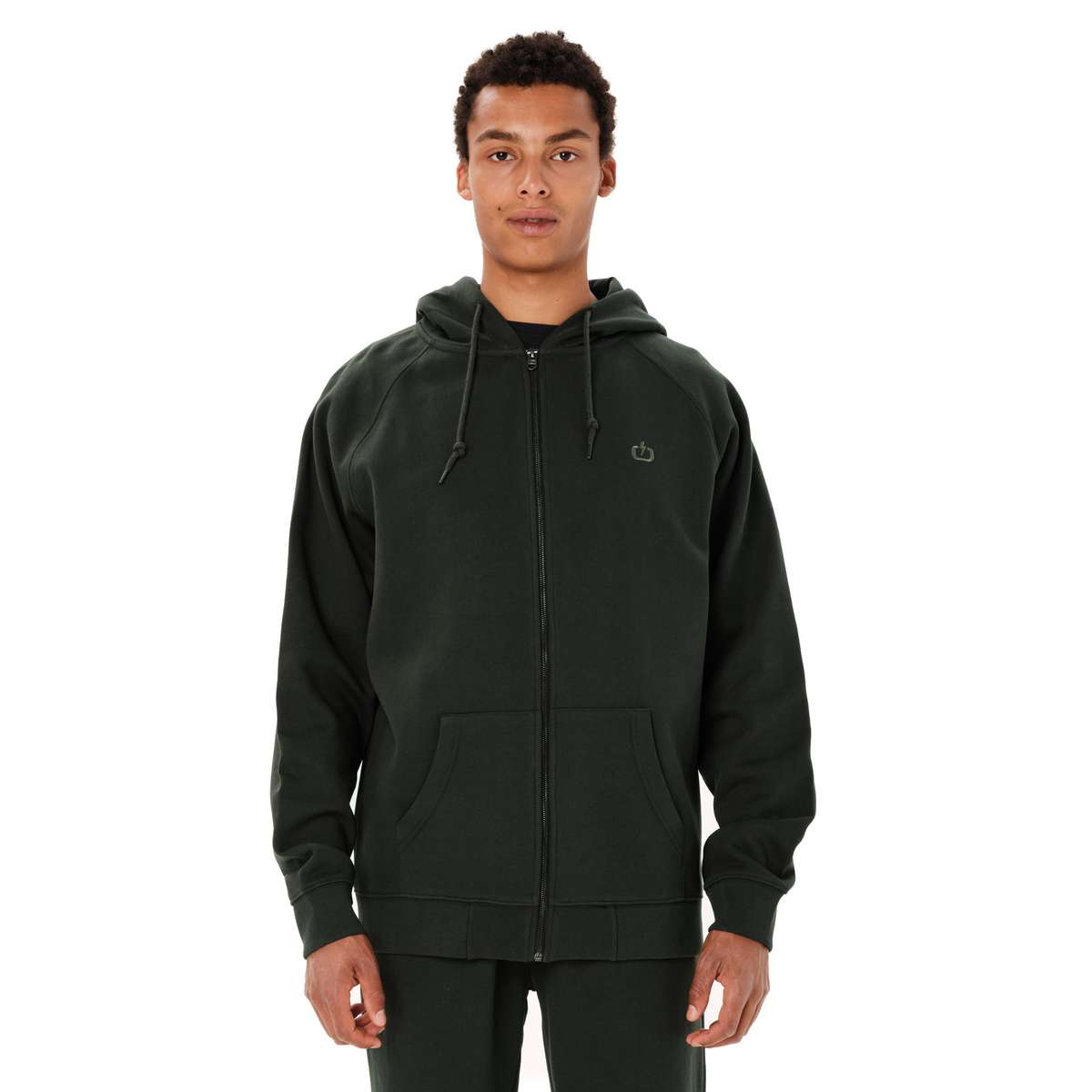EMERSON MEN’S REGULAR FIT COTTON FULL ZIP HOODIE FOREST GREEN