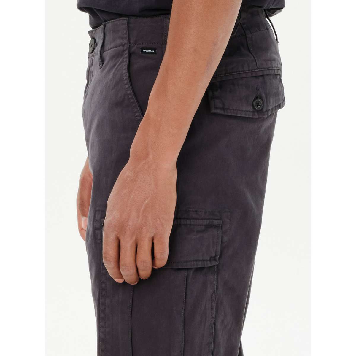 EMERSON MEN’S REGULAR FIT COTTON CARGO PANTS EBONY