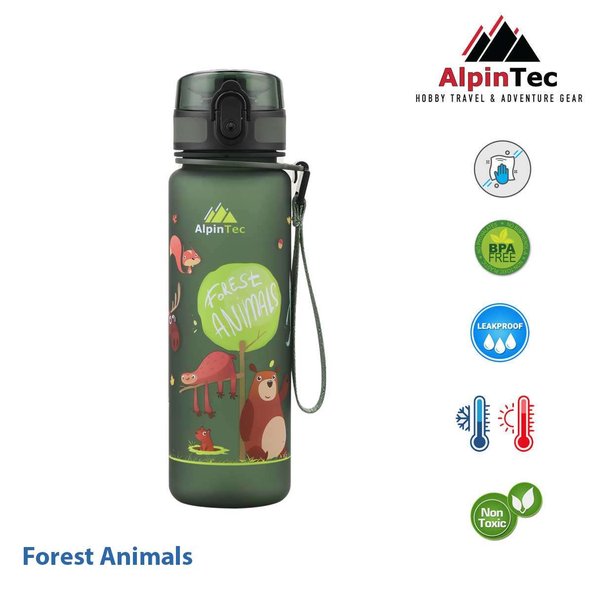 AlpinPro AlpinTec Παιδικό Παγούρι Πλαστικό Tritan Non Spill Πράσινο 500ml