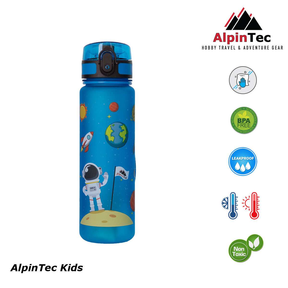 AlpinPro AlpinTec Παιδικό Παγούρι Πλαστικό Tritan Pop-Up Non Spill 500ml Μπλε