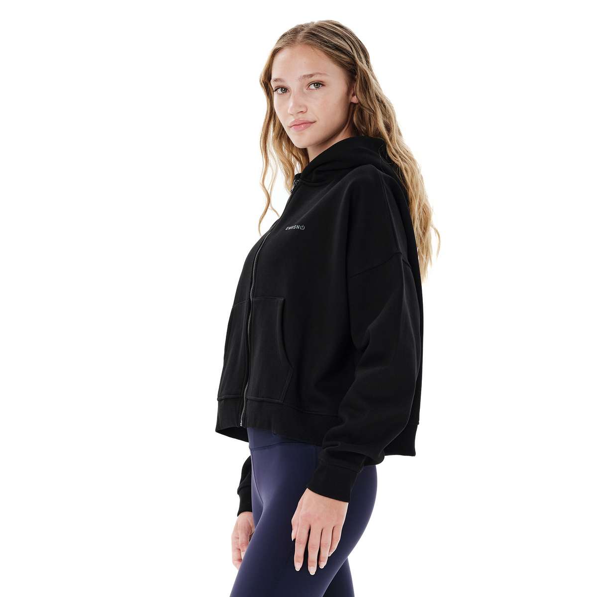 EMERSON ΓΥΝΑΙΚΕΙΟ CROP ΦΟΥΤΕΡ ΜΕ ΦΕΡΜΟΥΑΡ ΚΑΙ ΚΟΥΚΟΥΛΑ BLACK - Μαύρο - S