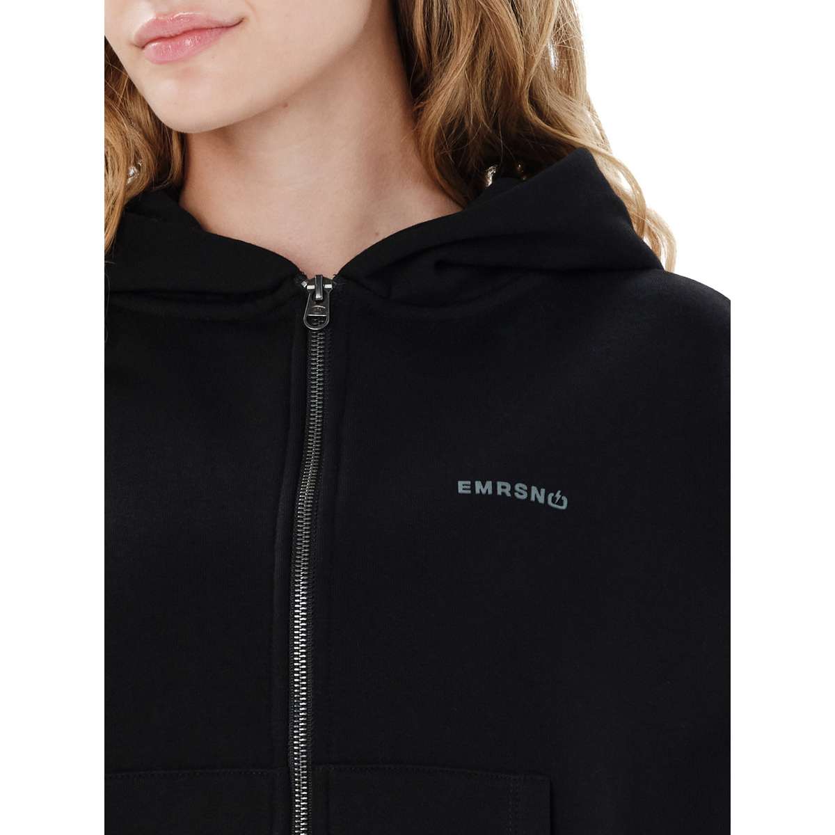 EMERSON ΓΥΝΑΙΚΕΙΟ CROP ΦΟΥΤΕΡ ΜΕ ΦΕΡΜΟΥΑΡ ΚΑΙ ΚΟΥΚΟΥΛΑ BLACK - Μαύρο - S