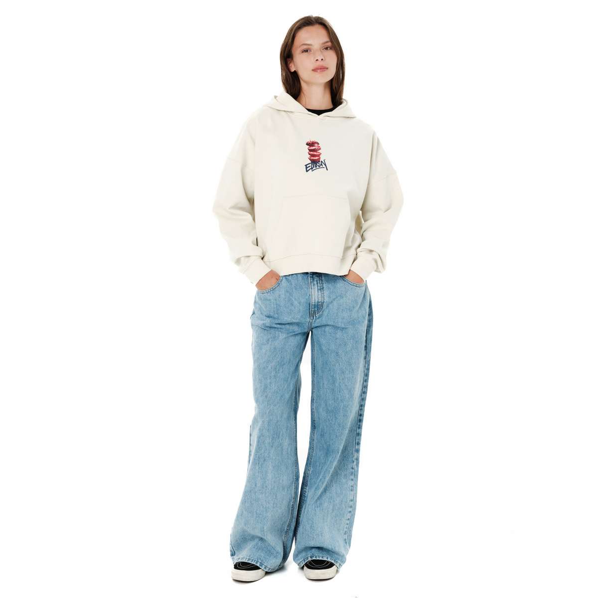 EMRSN STRAWBERRY ΓΥΝΑΙΚΕΙΟ CROP ΦΟΥΤΕΡ ΜΕ ΚΟΥΚΟΥΛΑ CLAY WHITE - Λευκό - S