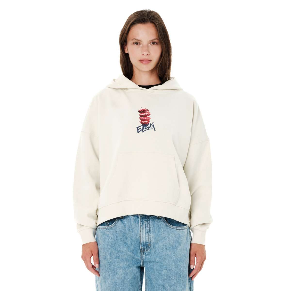 EMRSN STRAWBERRY ΓΥΝΑΙΚΕΙΟ CROP ΦΟΥΤΕΡ ΜΕ ΚΟΥΚΟΥΛΑ CLAY WHITE