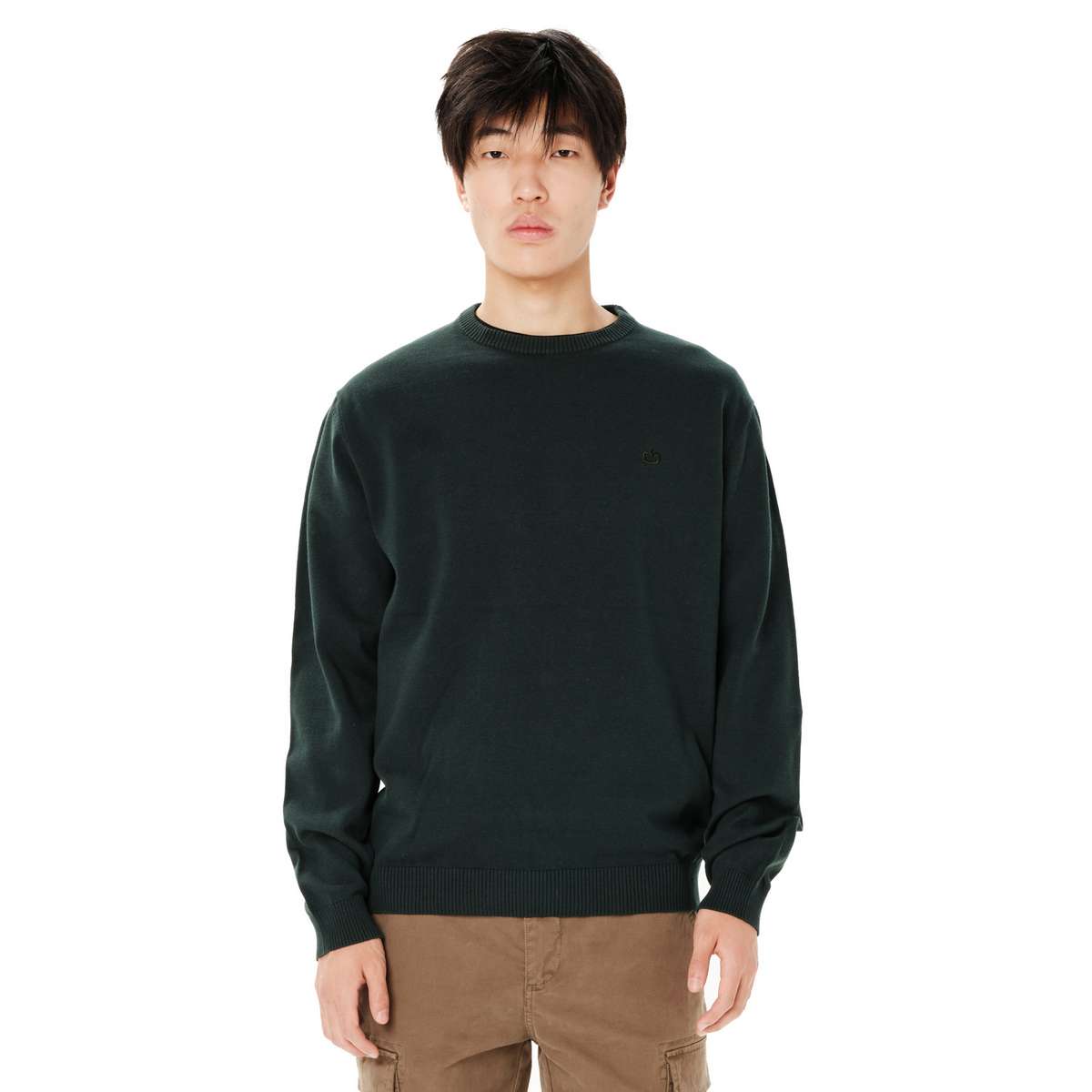 EMERSON MEN’S REGULAR FIT COTTON ΠΛΕΚΤΟ ΠΟΥΛΟΒΕΡ DARK GREEN