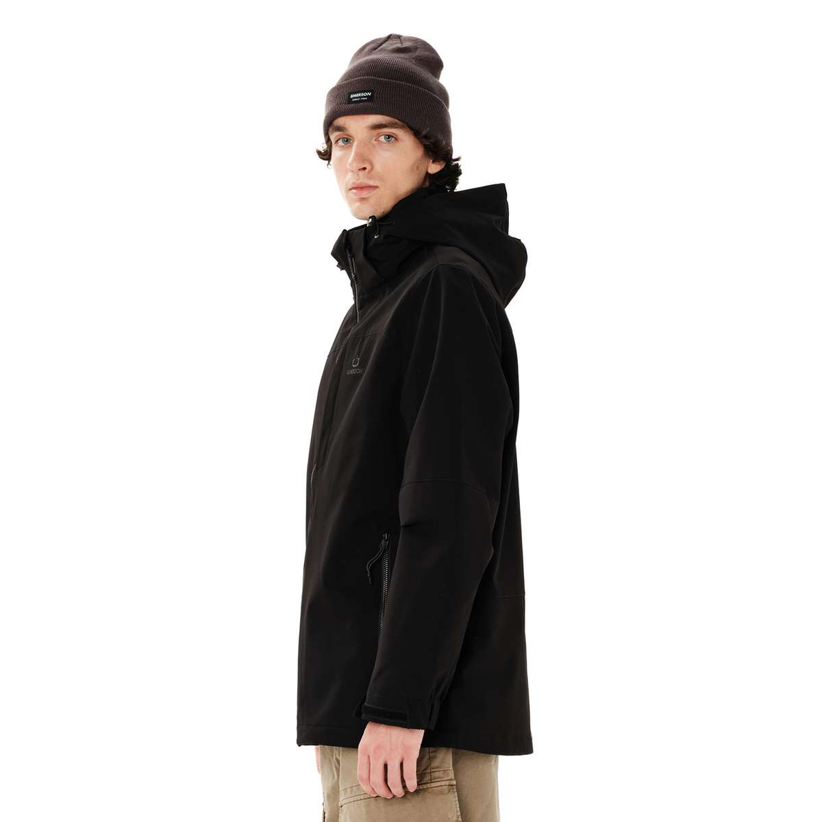 EMERSON MEN΄S JACKET WITH DETACHABLE HOOD REGULAR FIT BLACK