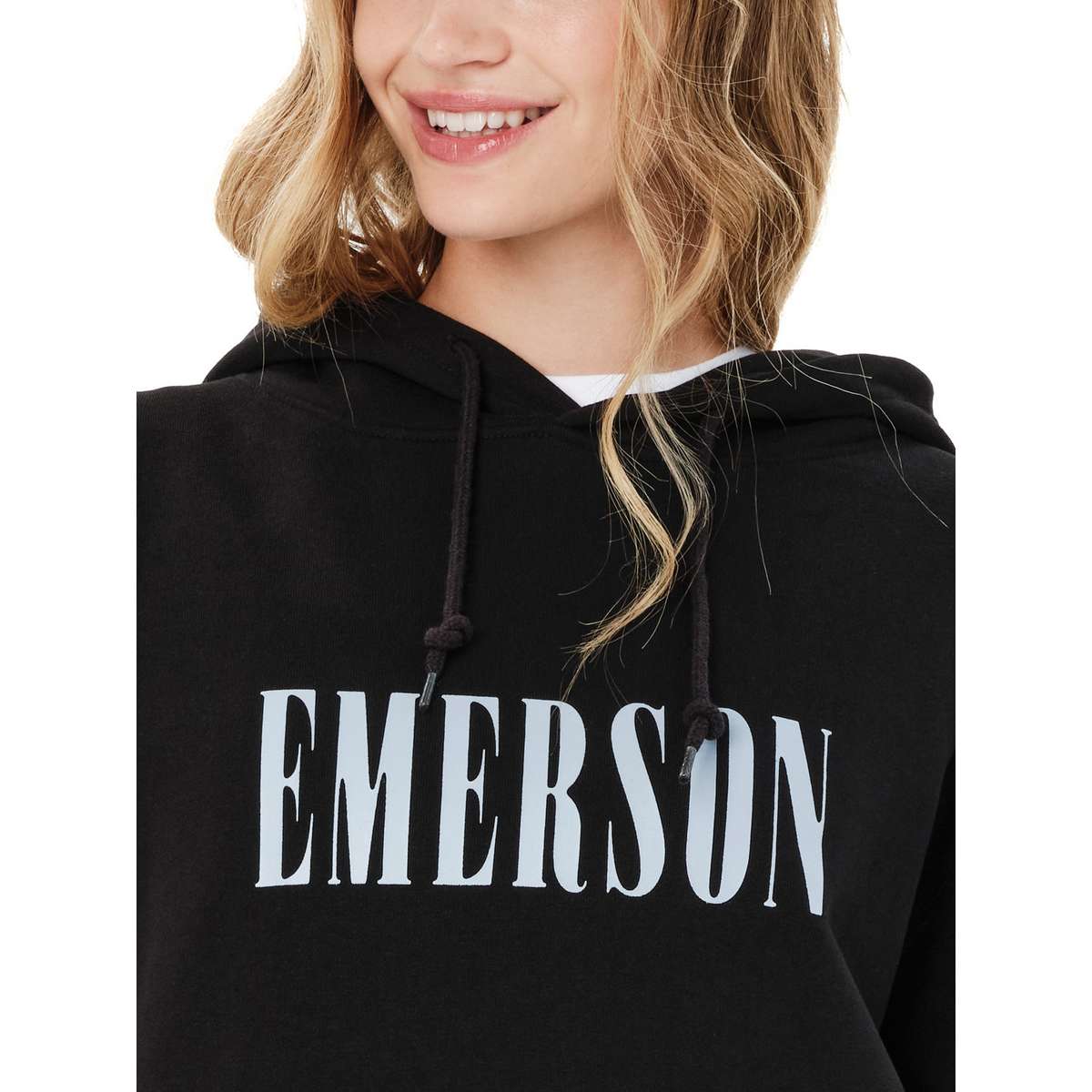EMERSON WOMEN’S PULLOVER HOODIE BLACK - Μαύρο - XL