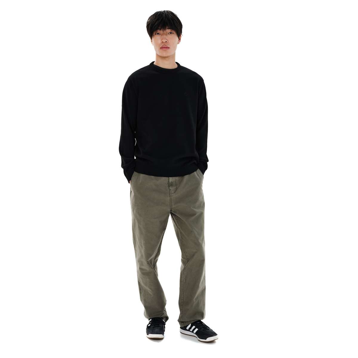EMERSON MEN’S REGULAR FIT COTTON KNIT SWEATER BLACK