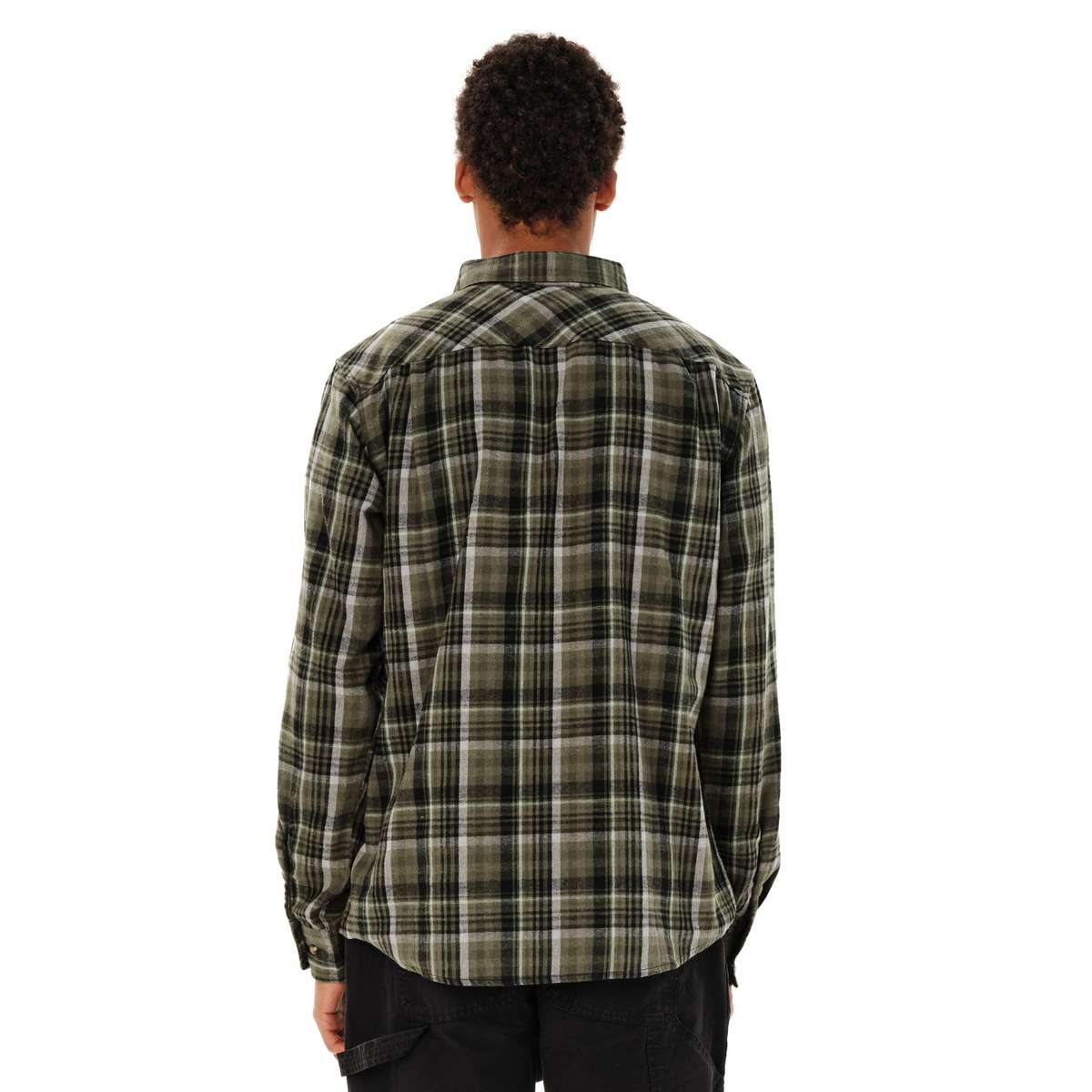 EMERSON MEN’S CHECKERED FLANNEL SHIRT REGULAR FIT OLIVE/PINE
