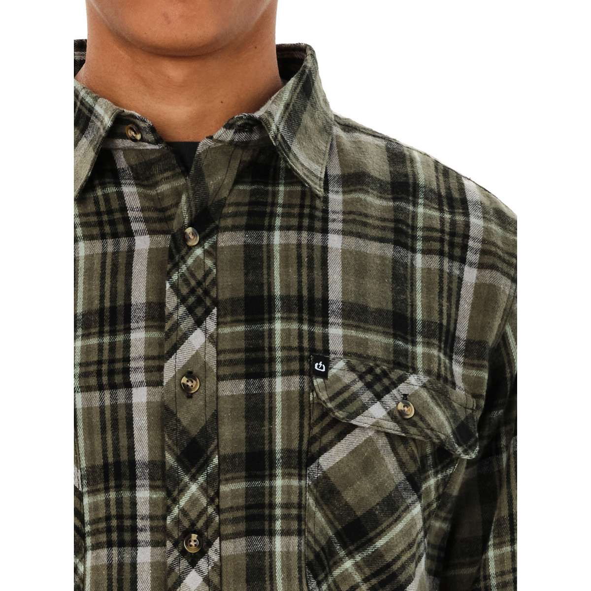 EMERSON MEN’S CHECKERED FLANNEL SHIRT REGULAR FIT OLIVE/PINE