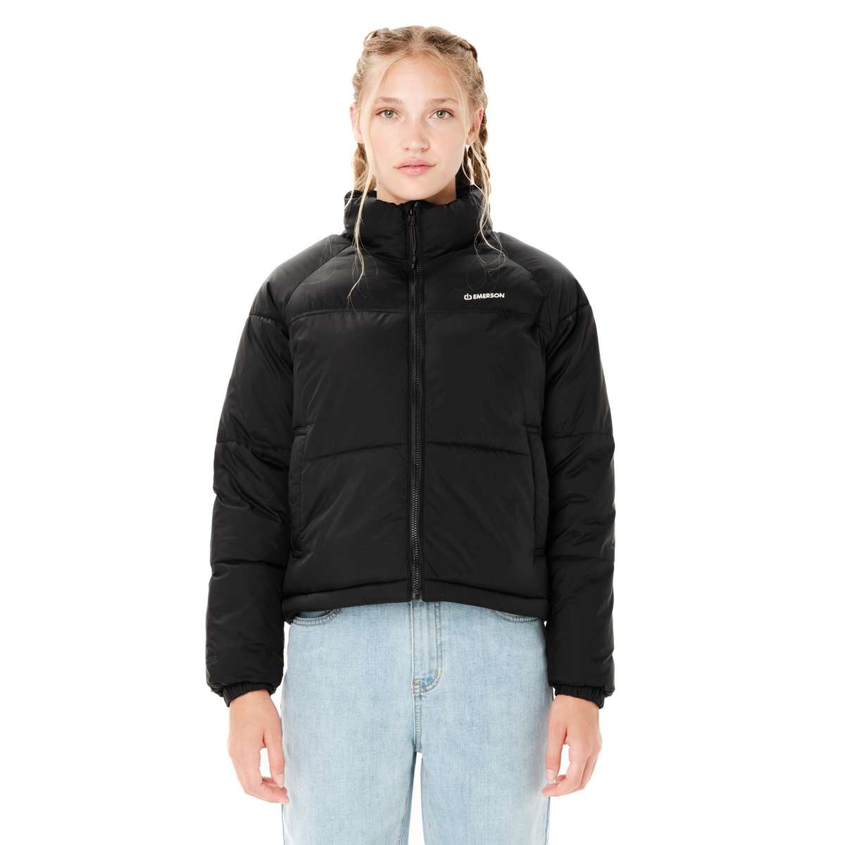 EMERSON WOMEN’S HOODED PUFFER JACKET BLACK