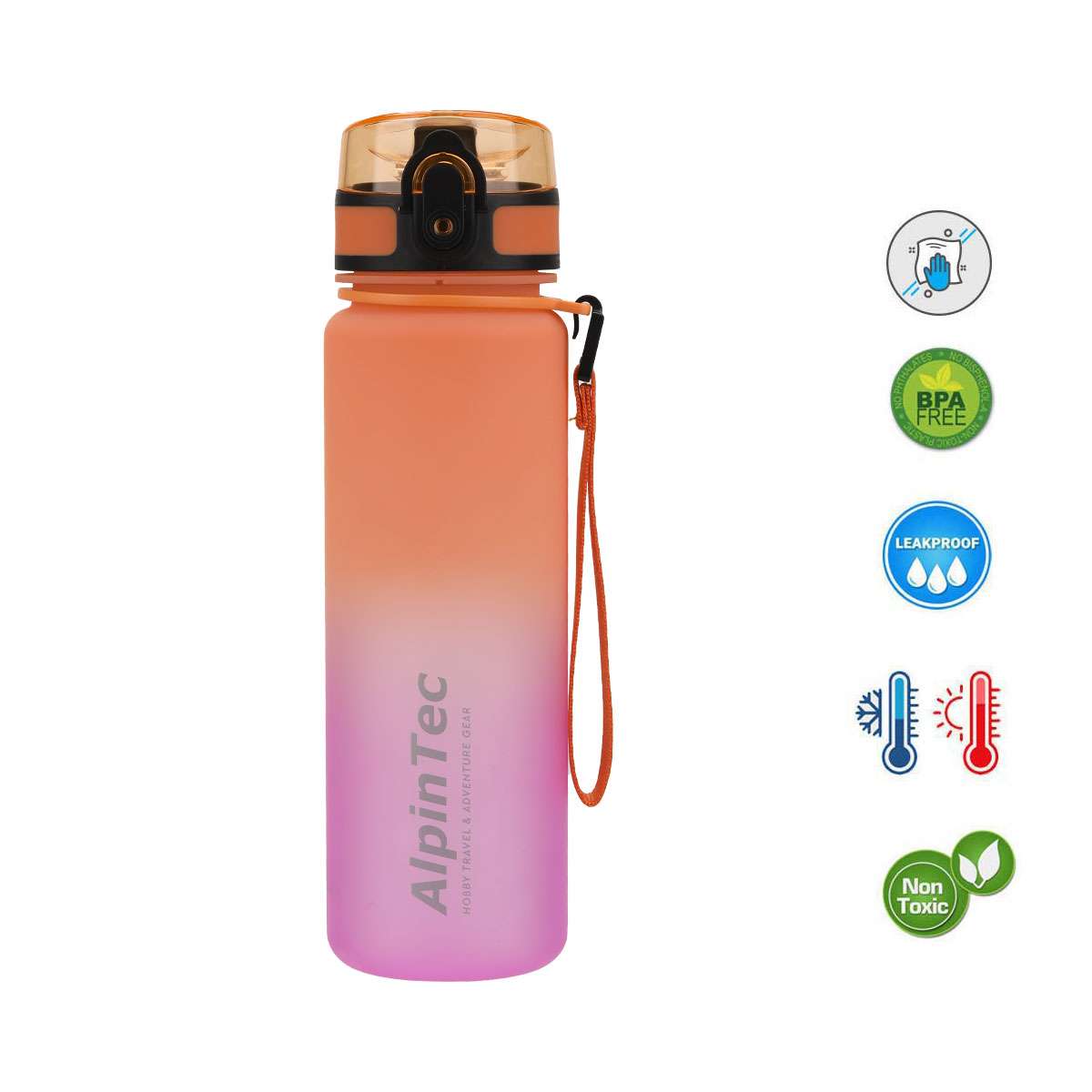 AlpinPro Mood Παγούρι Πλαστικό Ποδηλάτου 500ml Πορτοκαλί