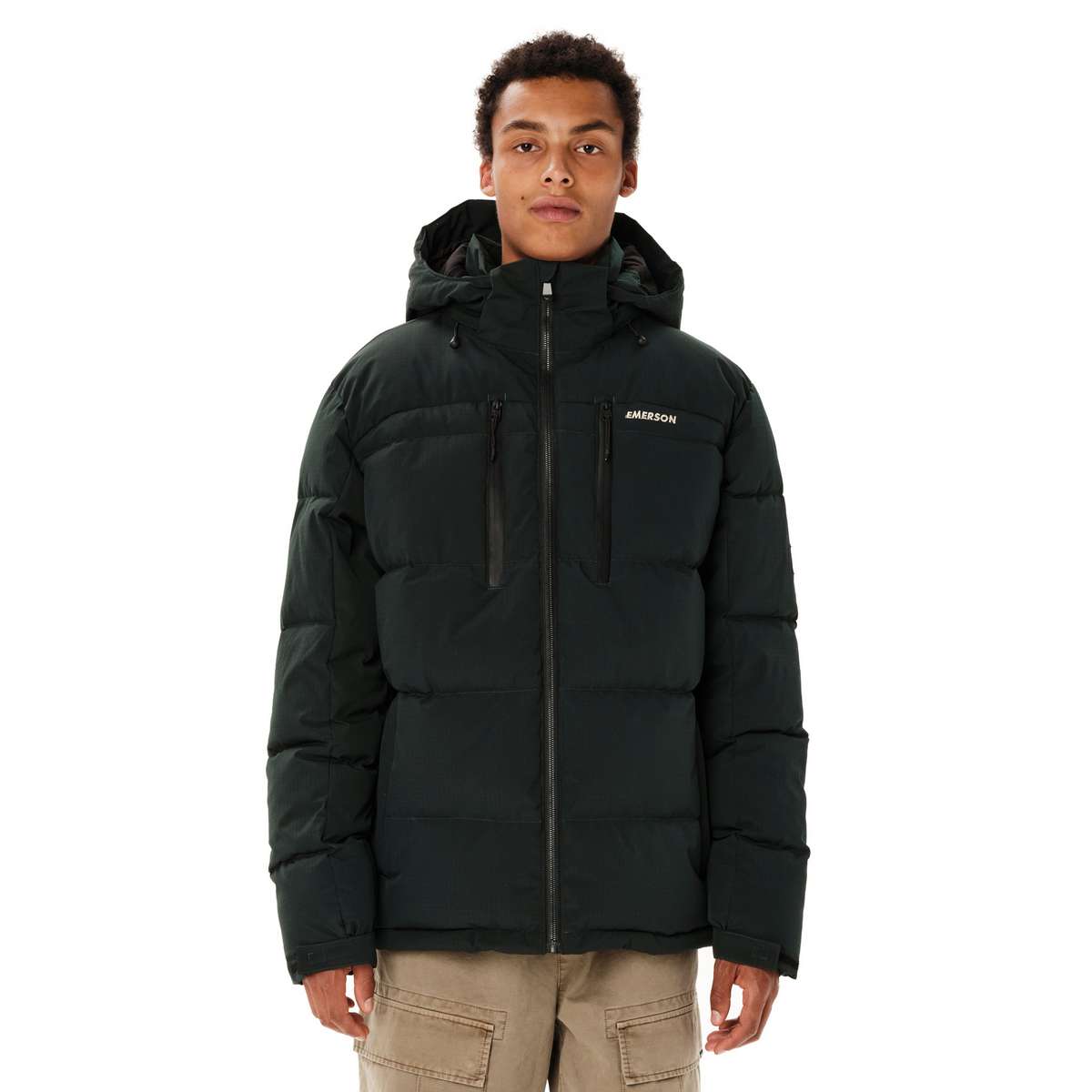 EMERSON MEN΄S PUFFER JACKET WITH DETACHABLE HOOD POLYESTER FOREST