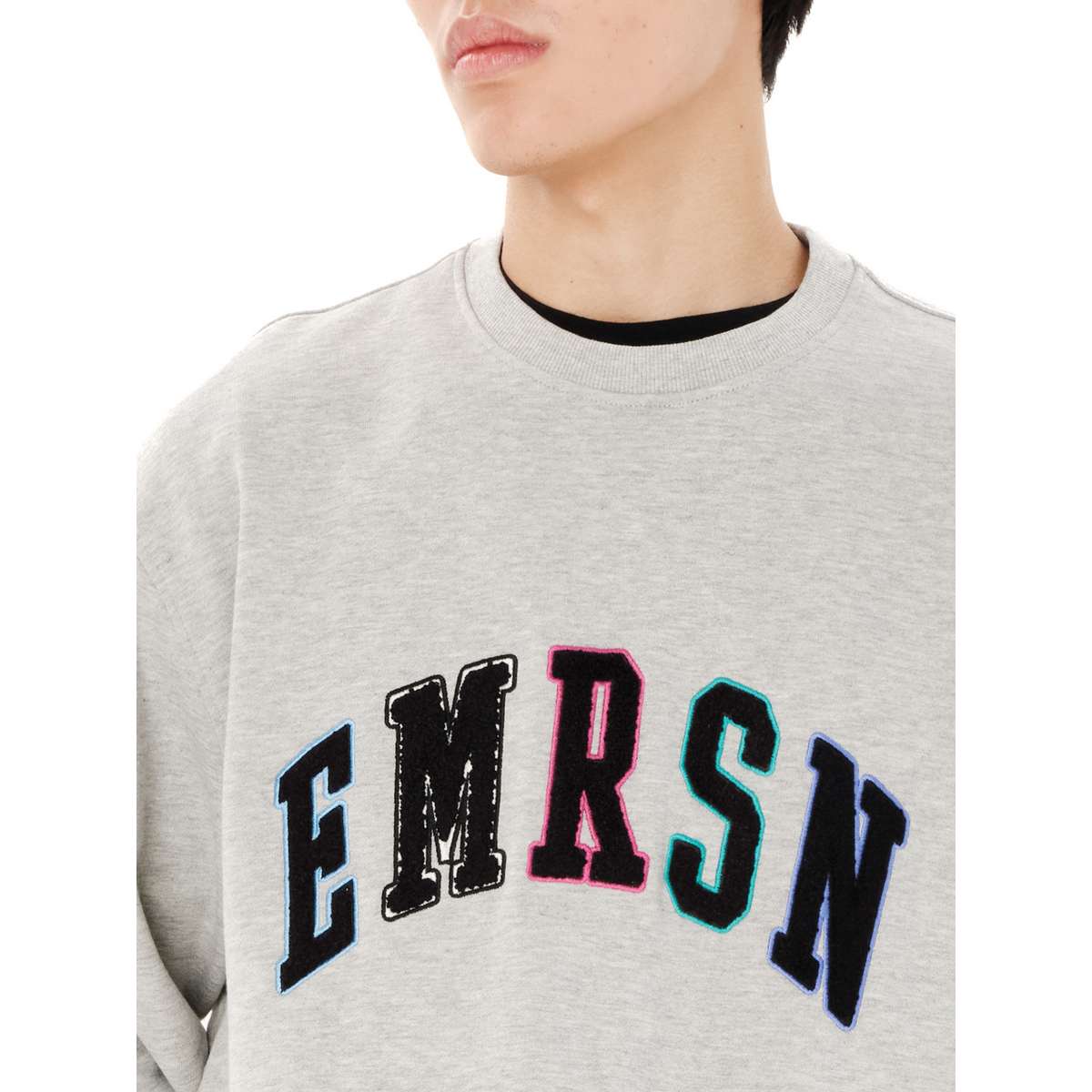 EMERSON MEN’S CLASSIC CREW NECK SWEATSHIRT REGULAR FIT COTTON GREY - Γκρι - XL