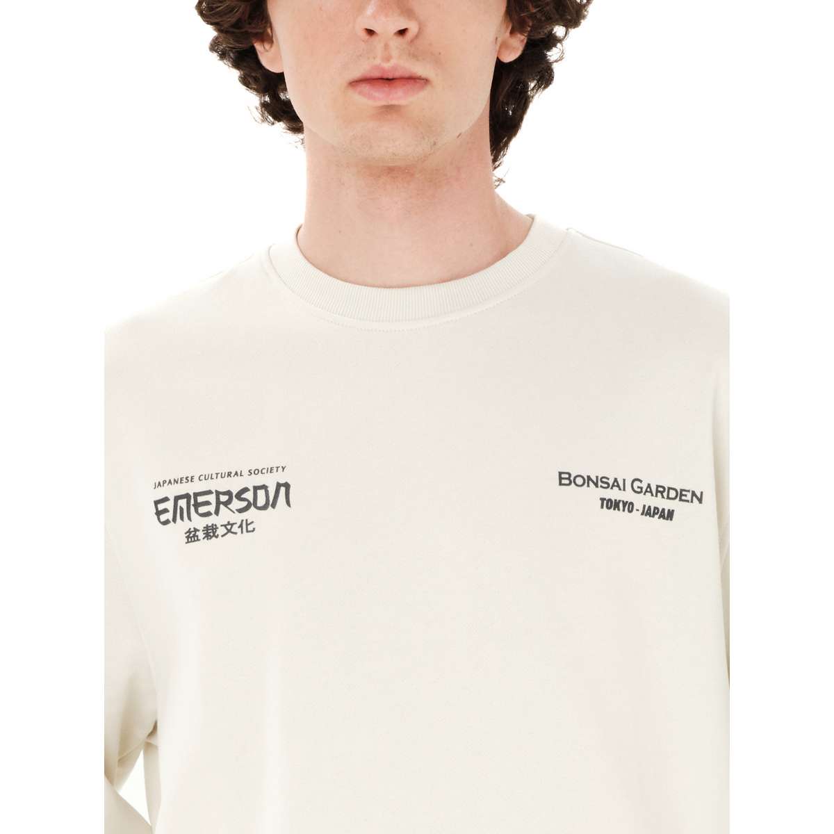 EMERSON MEN’S ΄΄JAPANESE CULTURAL SOCIETY΄΄ CREW NECK SWEATSHIRT CLAY WHITE - Λευκό - XXL