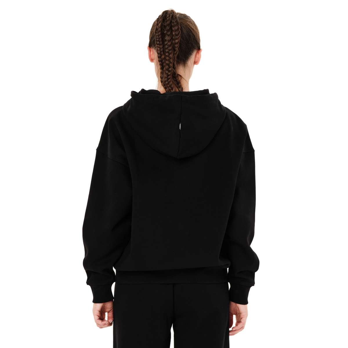 EMERSON WOMEN΄S FULL ZIP HOODIE RELAXED FIT COTTON BLACK