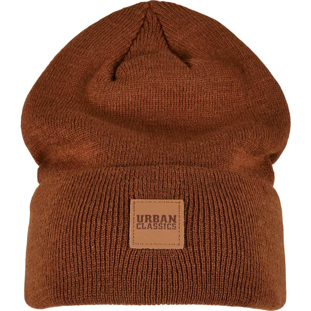  SYNTHETIC LEATHERPATCH LONG BEANIE TB626 TOFFEE