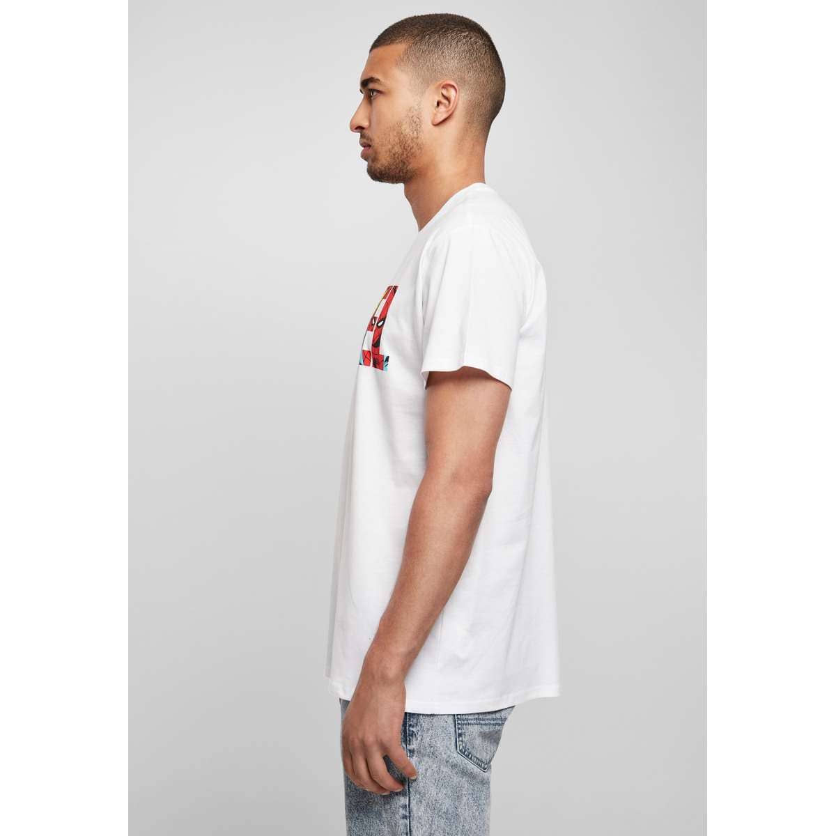 MERCHCODE MEN’S REGULAR FIT COTTON MARVEL LOGO CHARACTER TEE MC591 WHITE