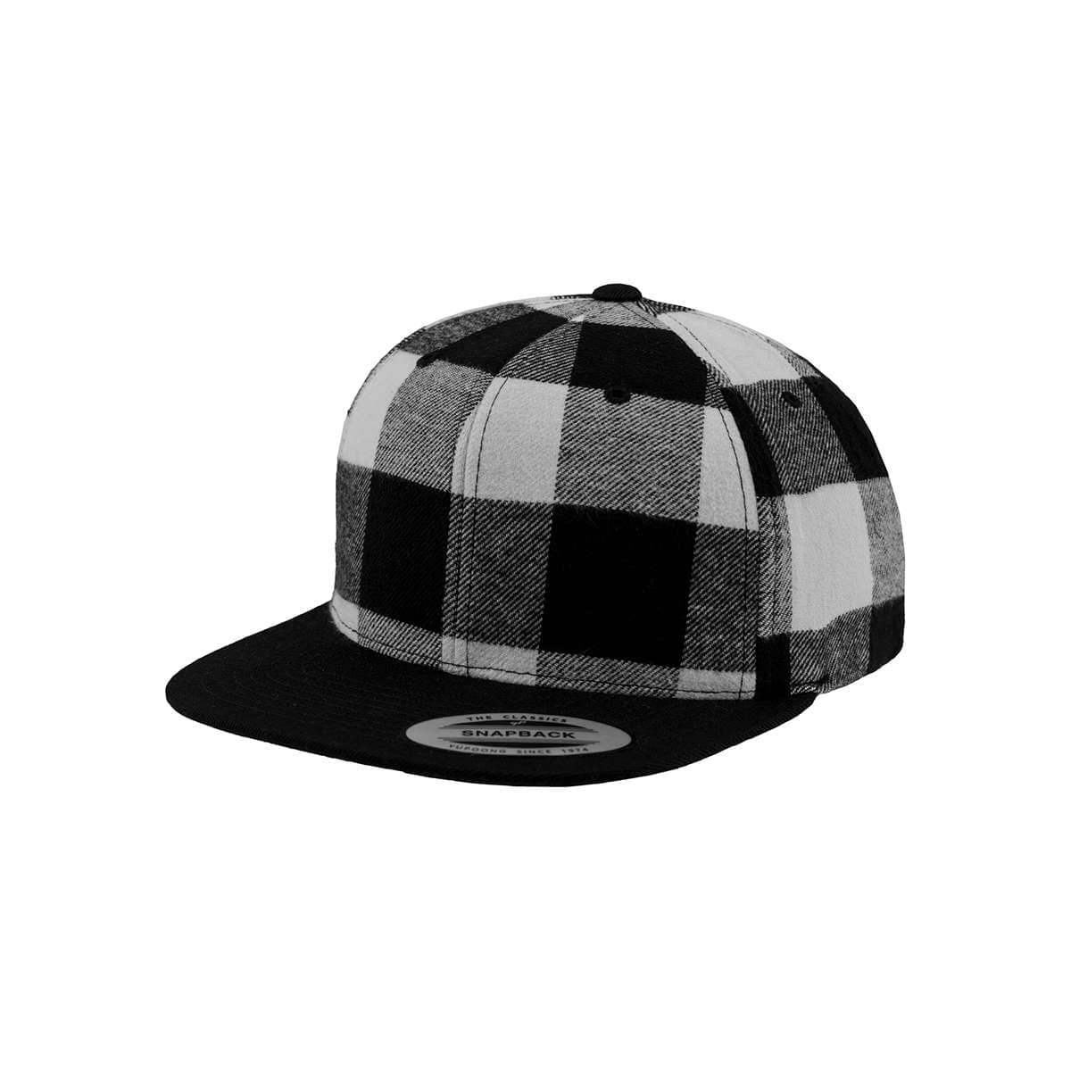 CHECKED FLANELL SNAPBACK 6089RC BLACK / WHITE