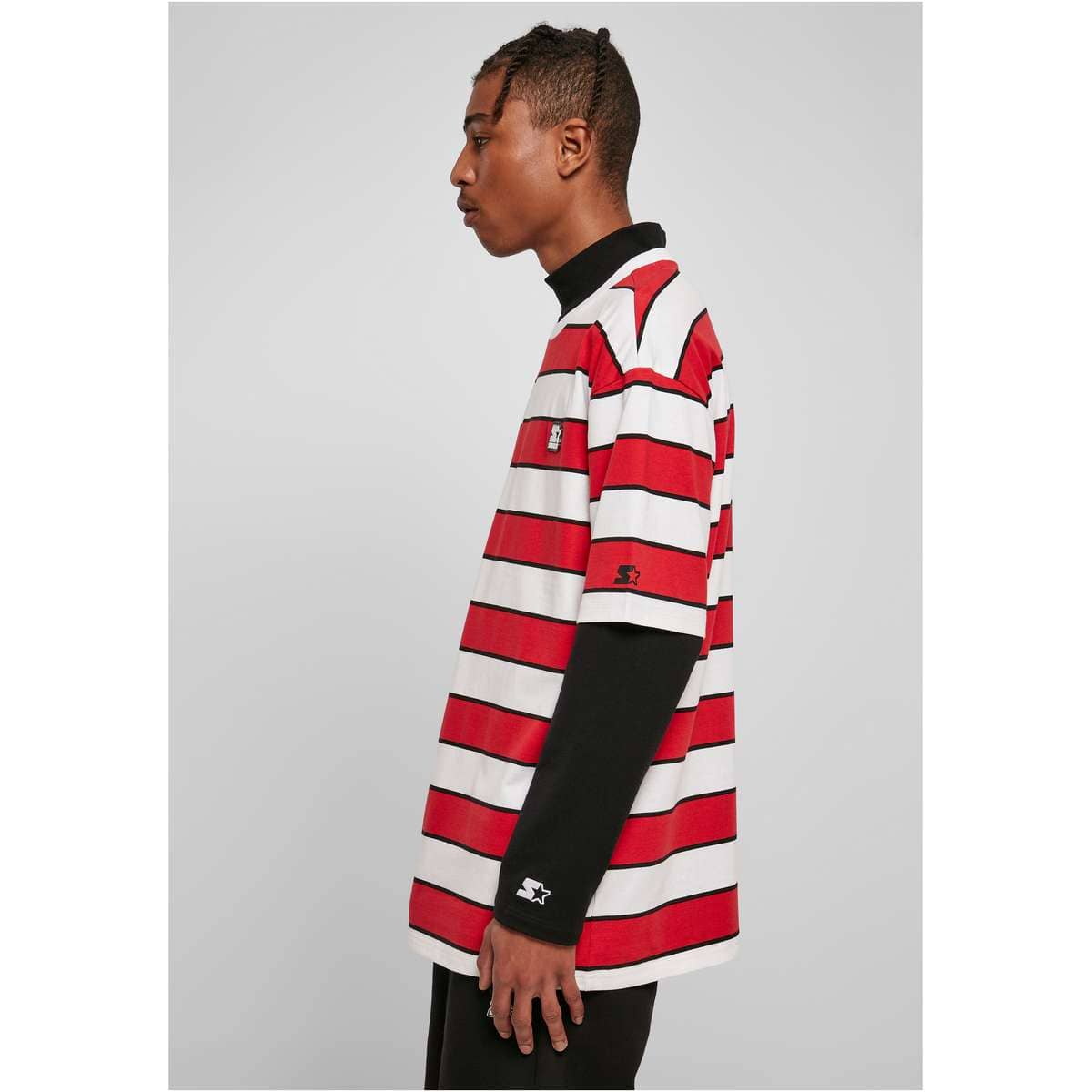 STARTER MEN’S OVERSIZE FIT COTTON BLOCK STRIPES TEE