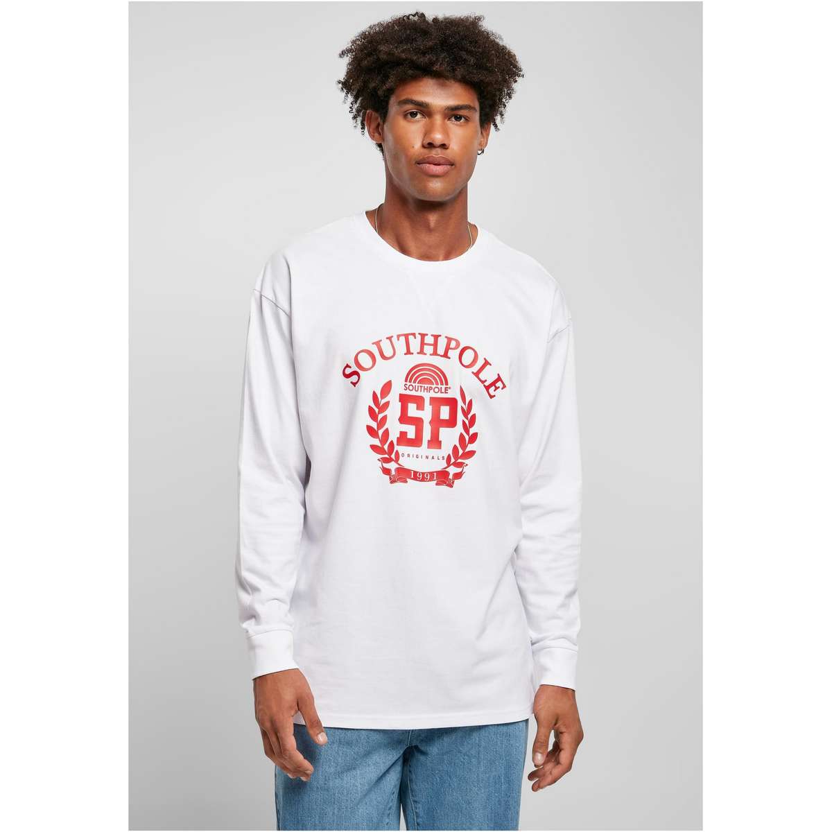 SOUTHPOLE COLLEGE LONGSLEEVE SP181 WHITE