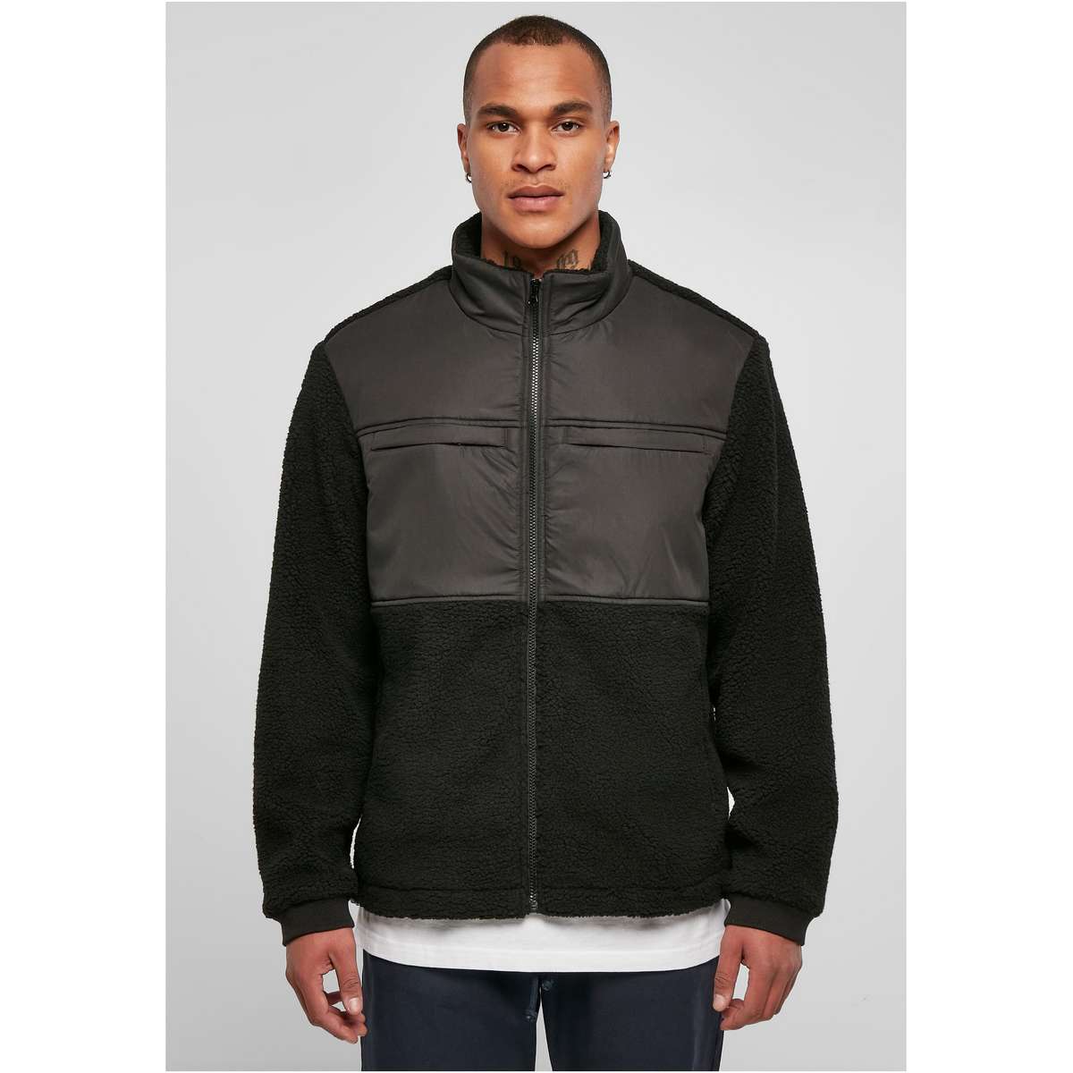 PATCHED SHERPA JACKET TB5539 BLACK
