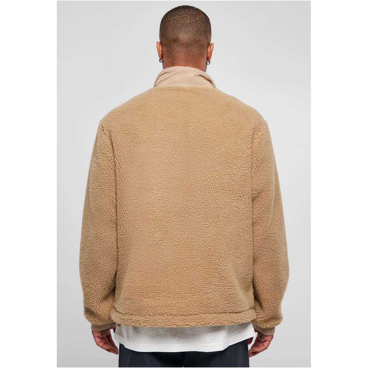 URBAN CLASSICS MEN’S REGULAR FIT POLYESTER PATCHED SHERPA JACKET TB5539 UNIONBEIGE