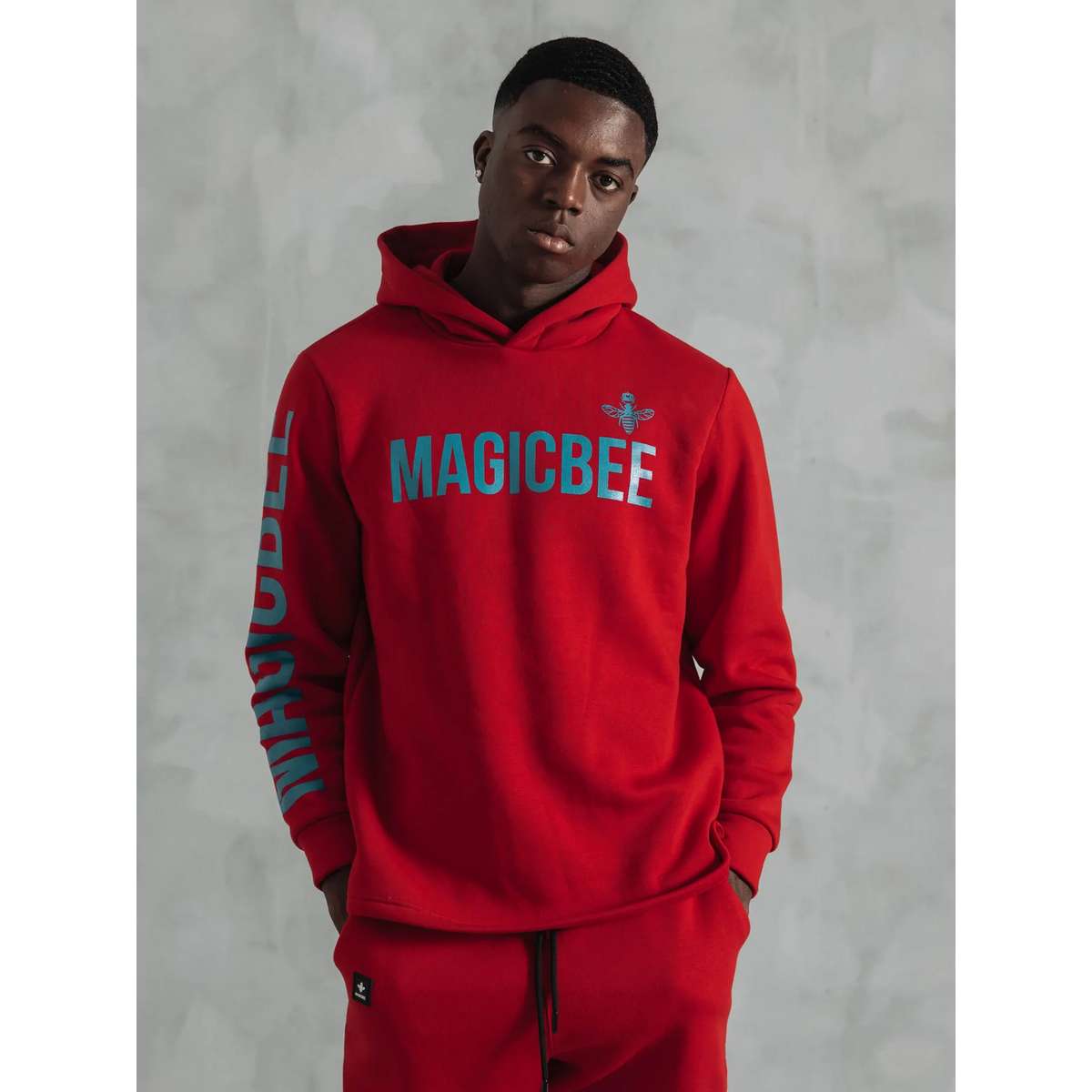 MAGICBEE DOUBLE LOGO HOODIE - MB22506 RED