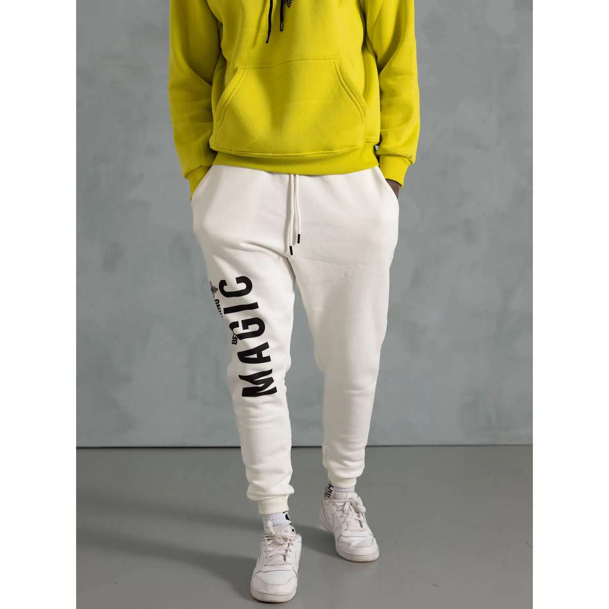 MAGICBEE FRONT LOGO PANTS - MB22406 OFF WHITE