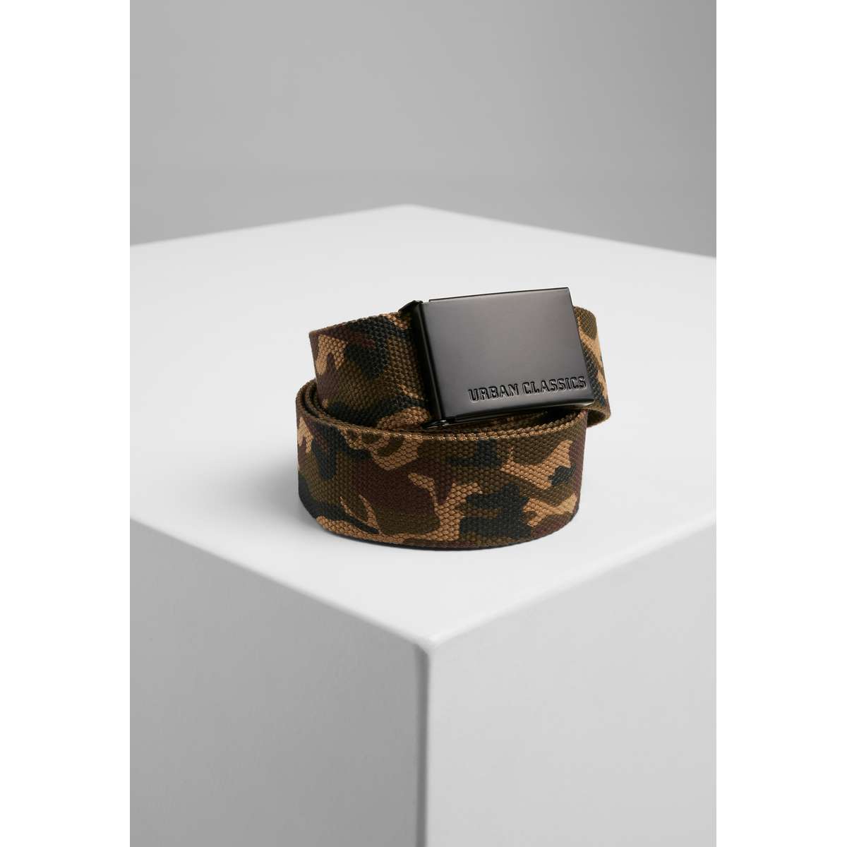 URBAN CLASSICS UNISEX CANVAS BELTS TB305 WOODCAMO/BLACK