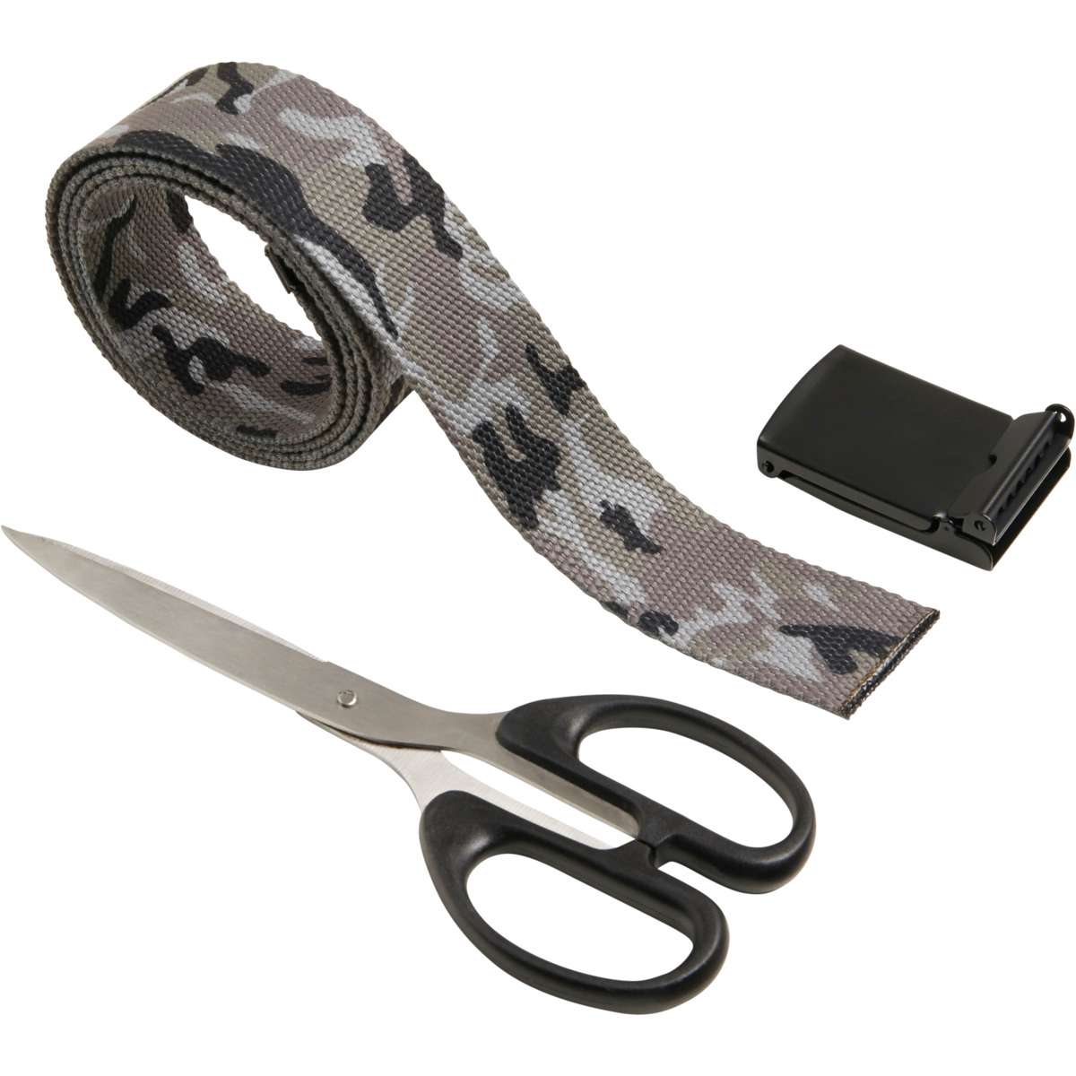 URBAN CLASSICS UNISEX CANVAS BELTS TB305 GREY CAMO/BLACK